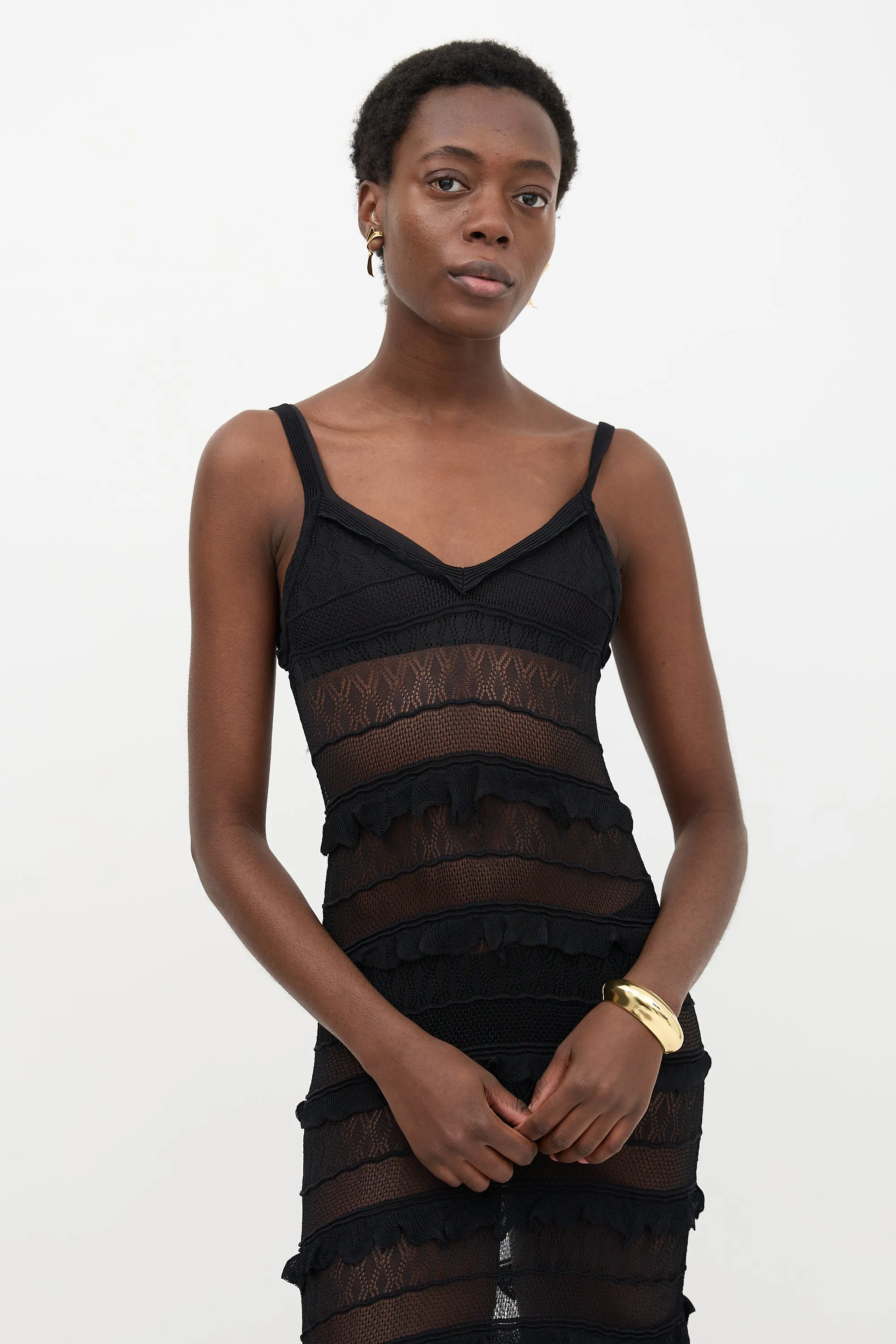 Lace Knit Ruffle Dress sold by VSP Consignment product image thumbnail 2