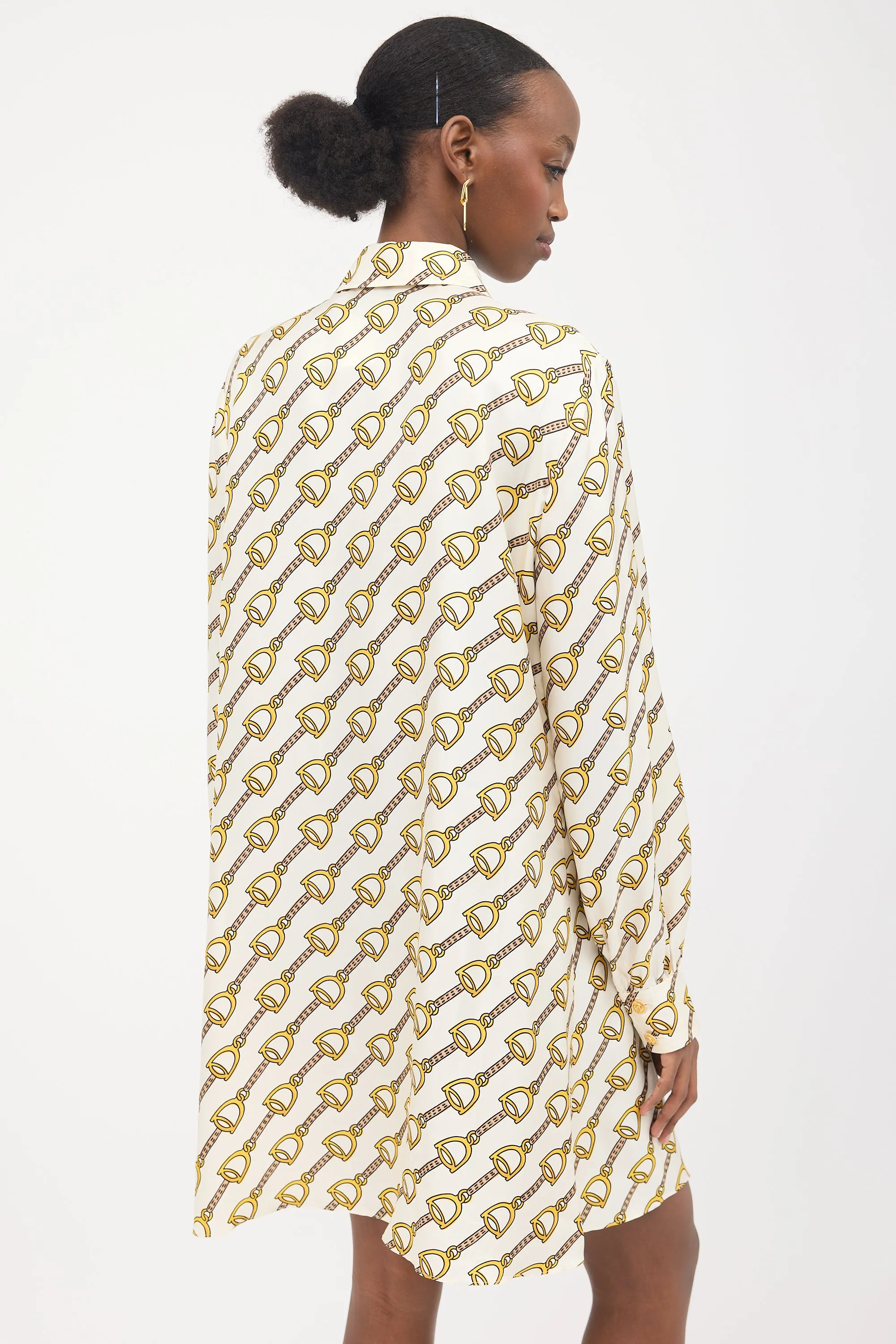 Silk Printed Shirt Dress sold by VSP Consignment product image thumbnail 4