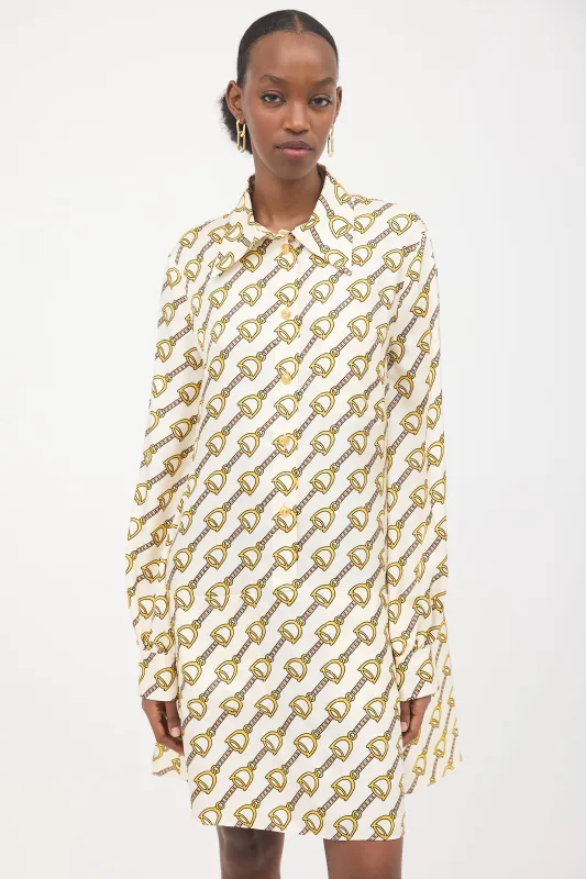 Silk Printed Shirt Dress sold by VSP Consignment