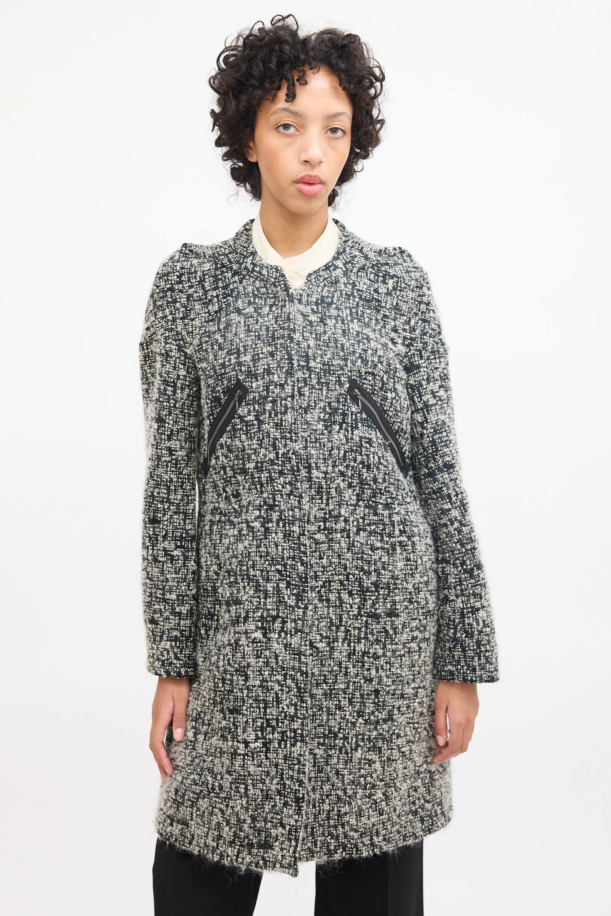 Wool Boucle Mid Length Coat sold by VSP Consignment