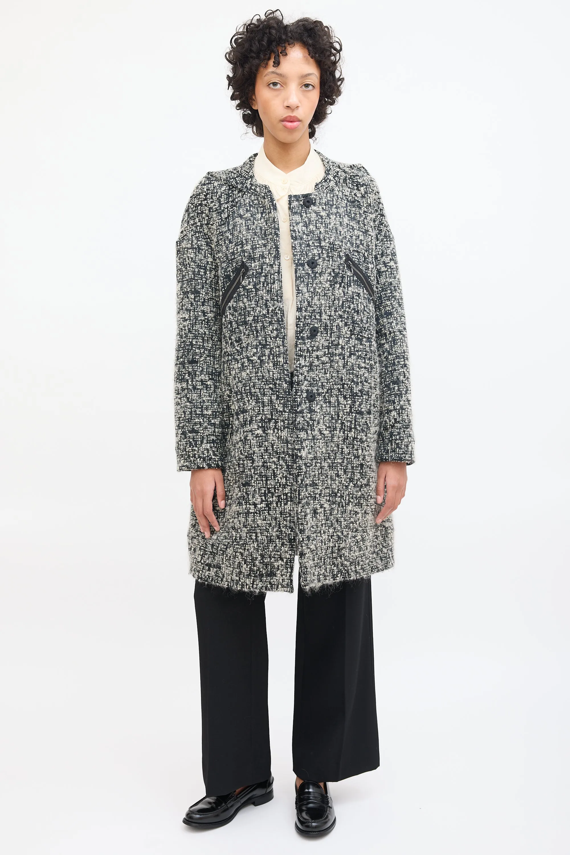 Wool Boucle Mid Length Coat sold by VSP Consignment product image thumbnail 2