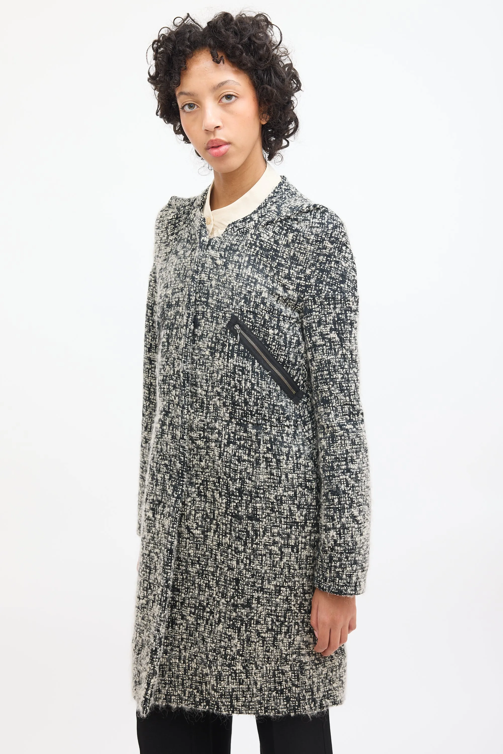 Wool Boucle Mid Length Coat sold by VSP Consignment product image thumbnail 3