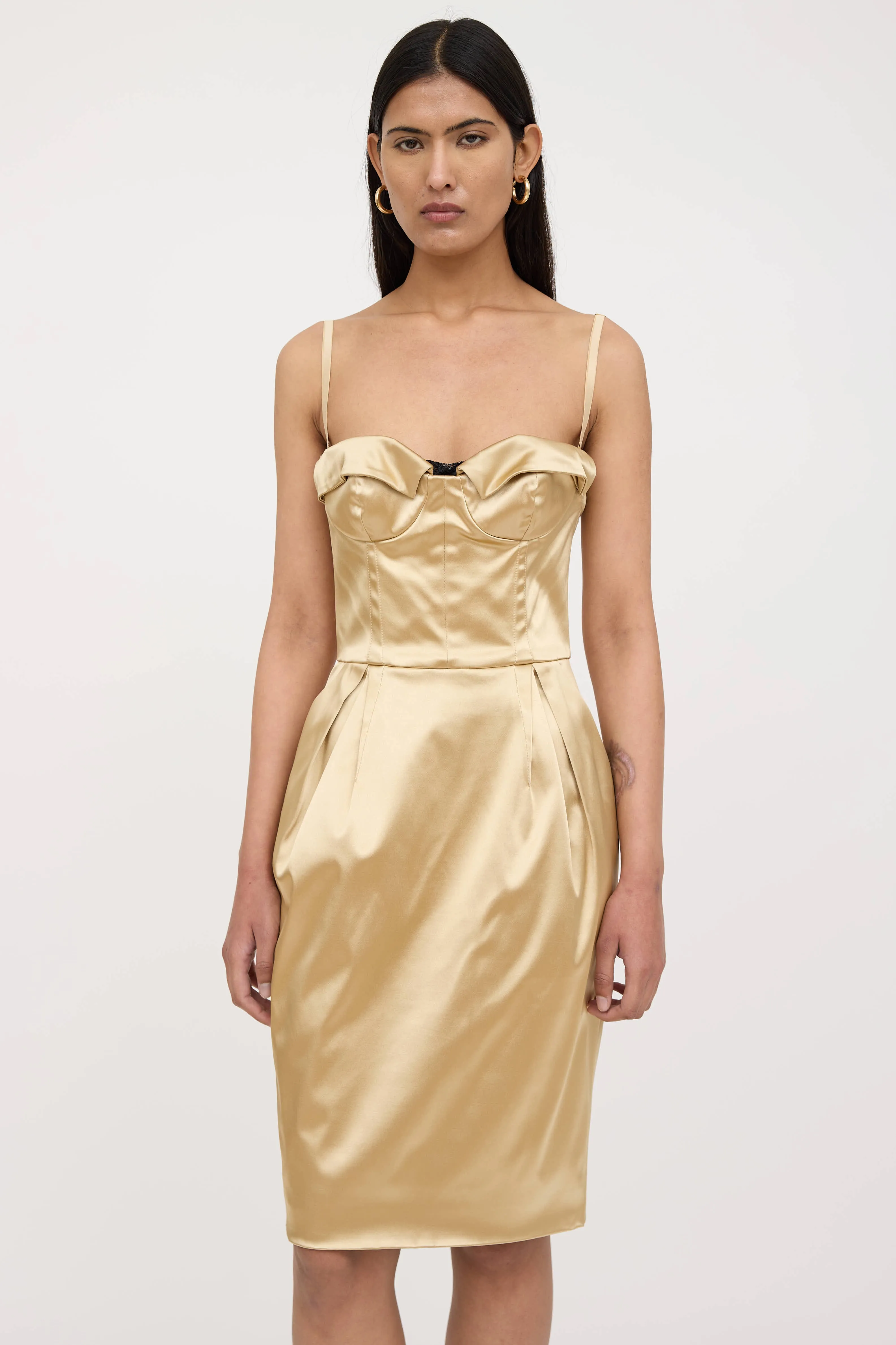 2006 Metallic Satin Bustier Dress sold by VSP Consignment product image thumbnail 2