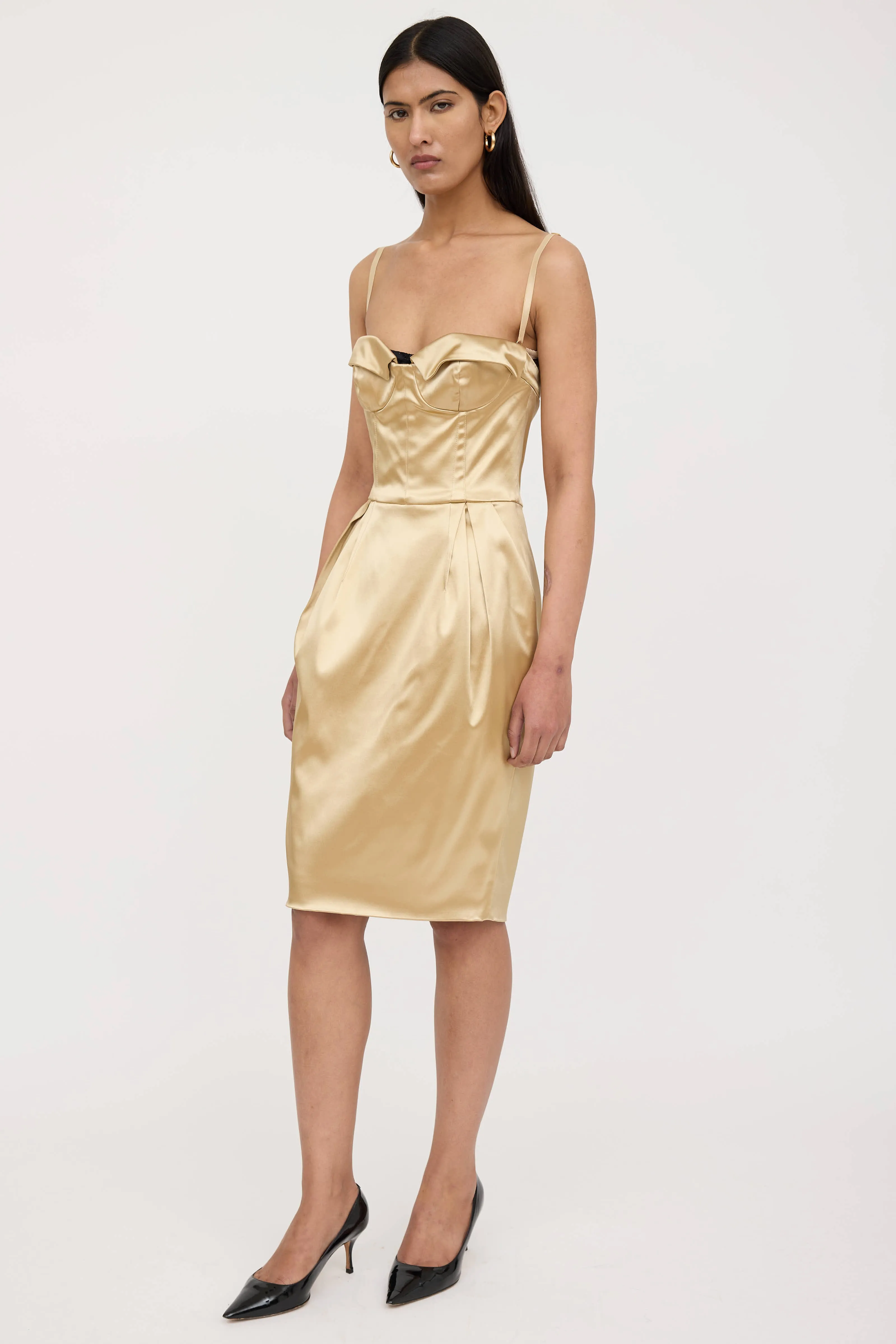 2006 Metallic Satin Bustier Dress sold by VSP Consignment product image thumbnail 4