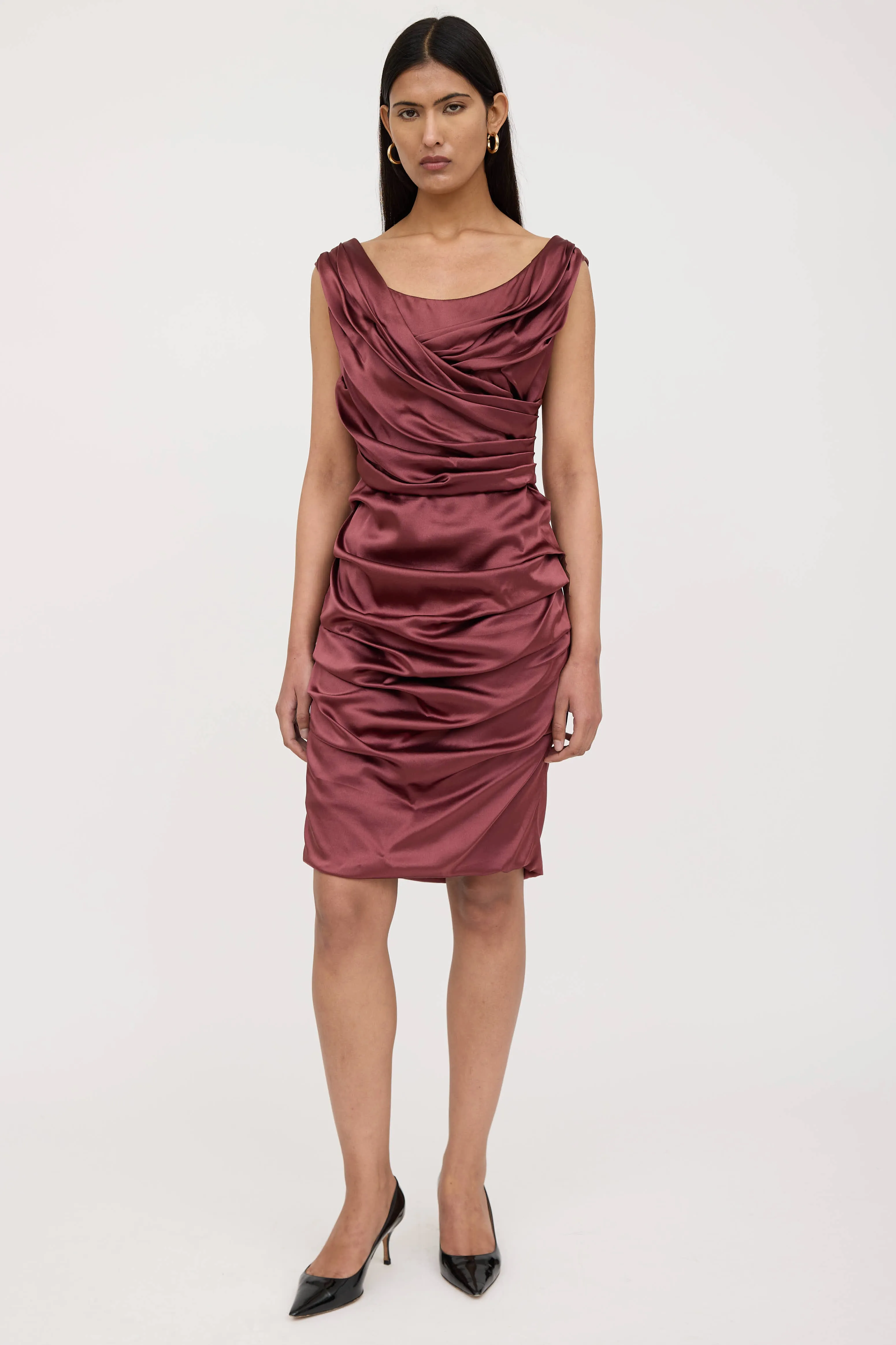 Silk Ruched Midi Dress sold by VSP Consignment product image thumbnail 5