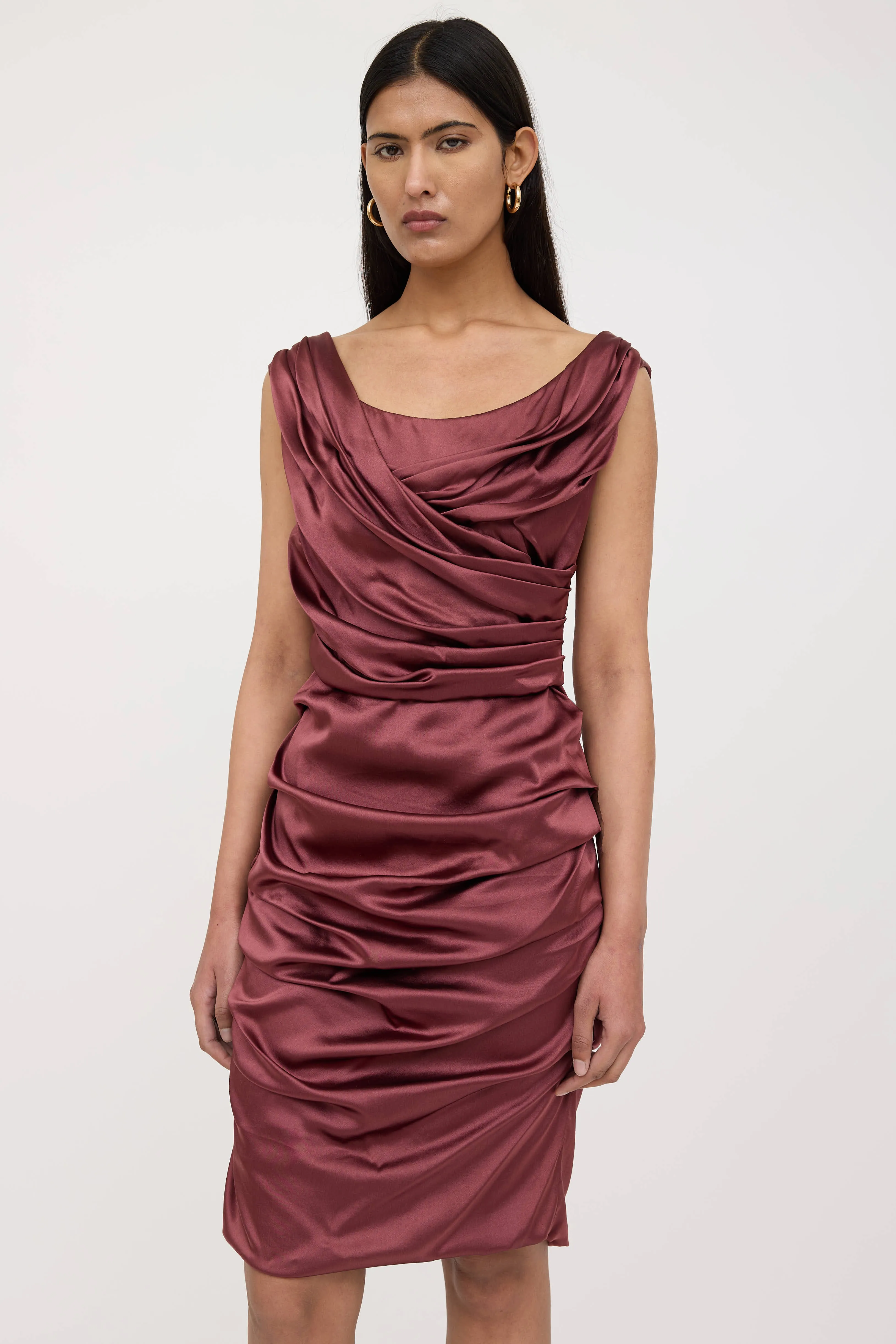 Silk Ruched Midi Dress sold by VSP Consignment product image thumbnail 2