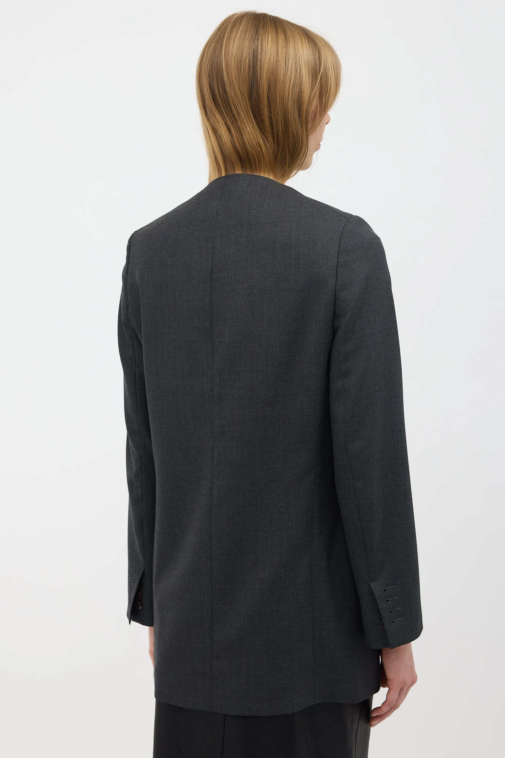 Wool Fie Collarless Blazer sold by VSP Consignment product image thumbnail 4