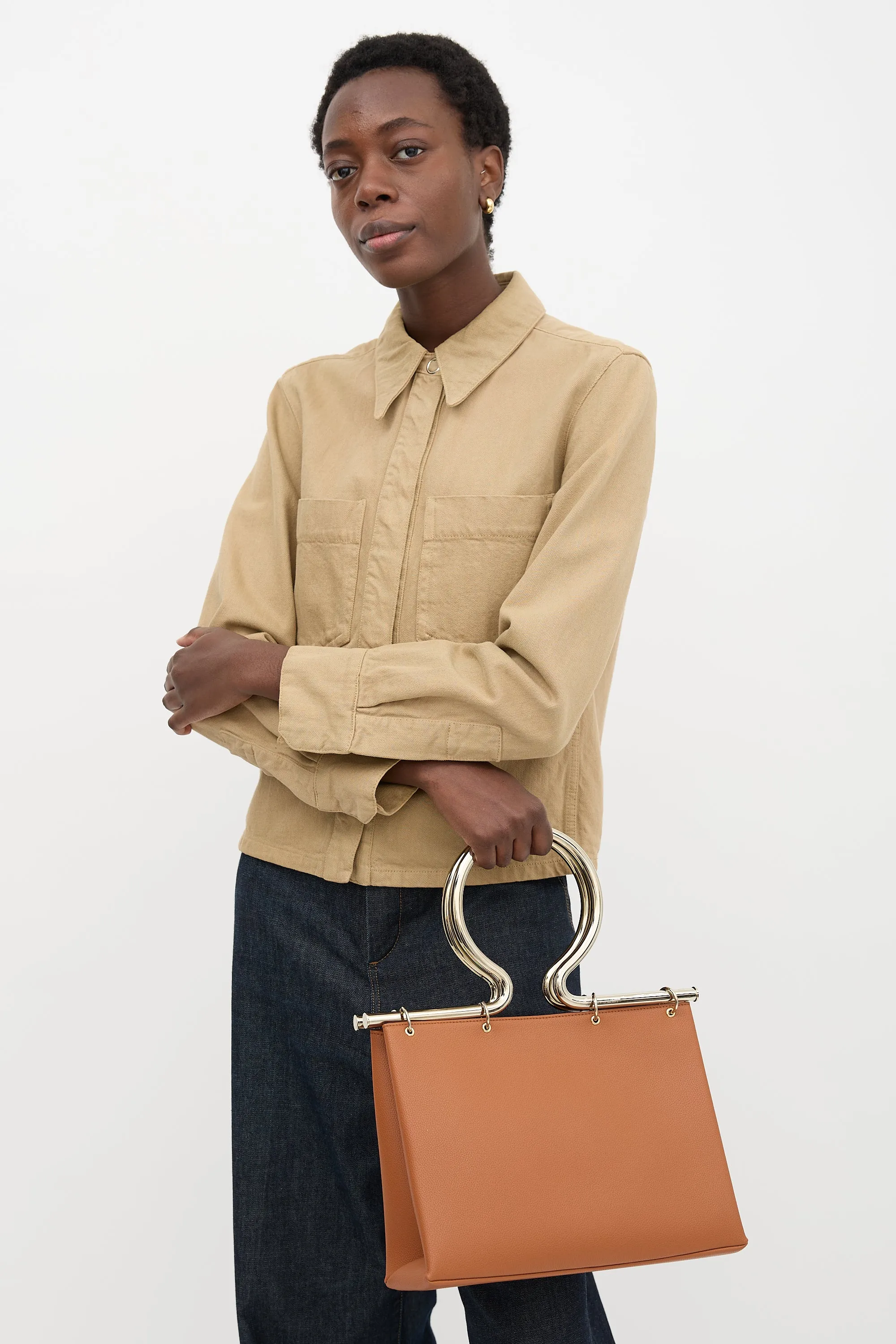 Leather Rose Briefcase Bag sold by VSP Consignment product image thumbnail 2