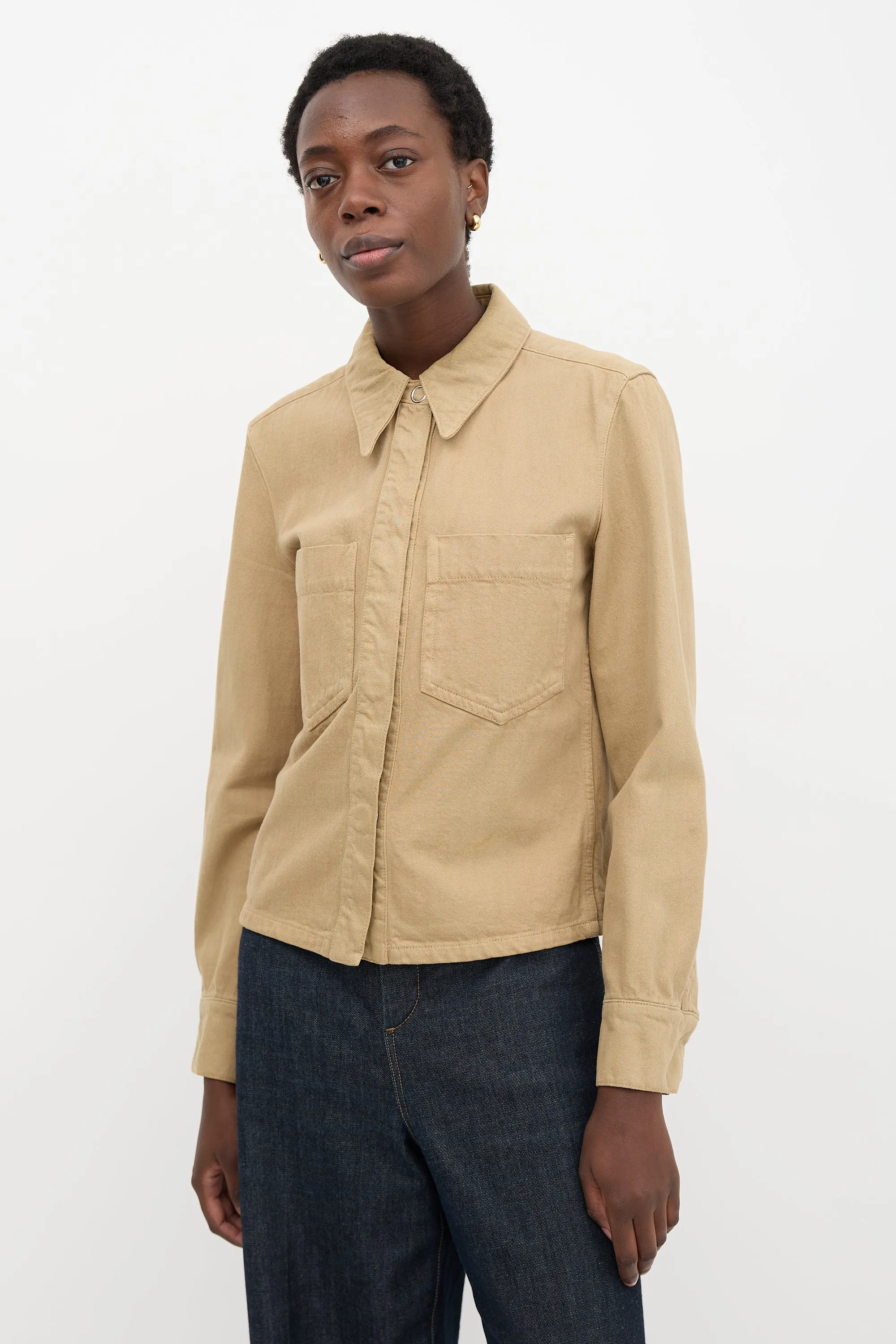Denim Point Collar Shirt sold by VSP Consignment product image thumbnail 3
