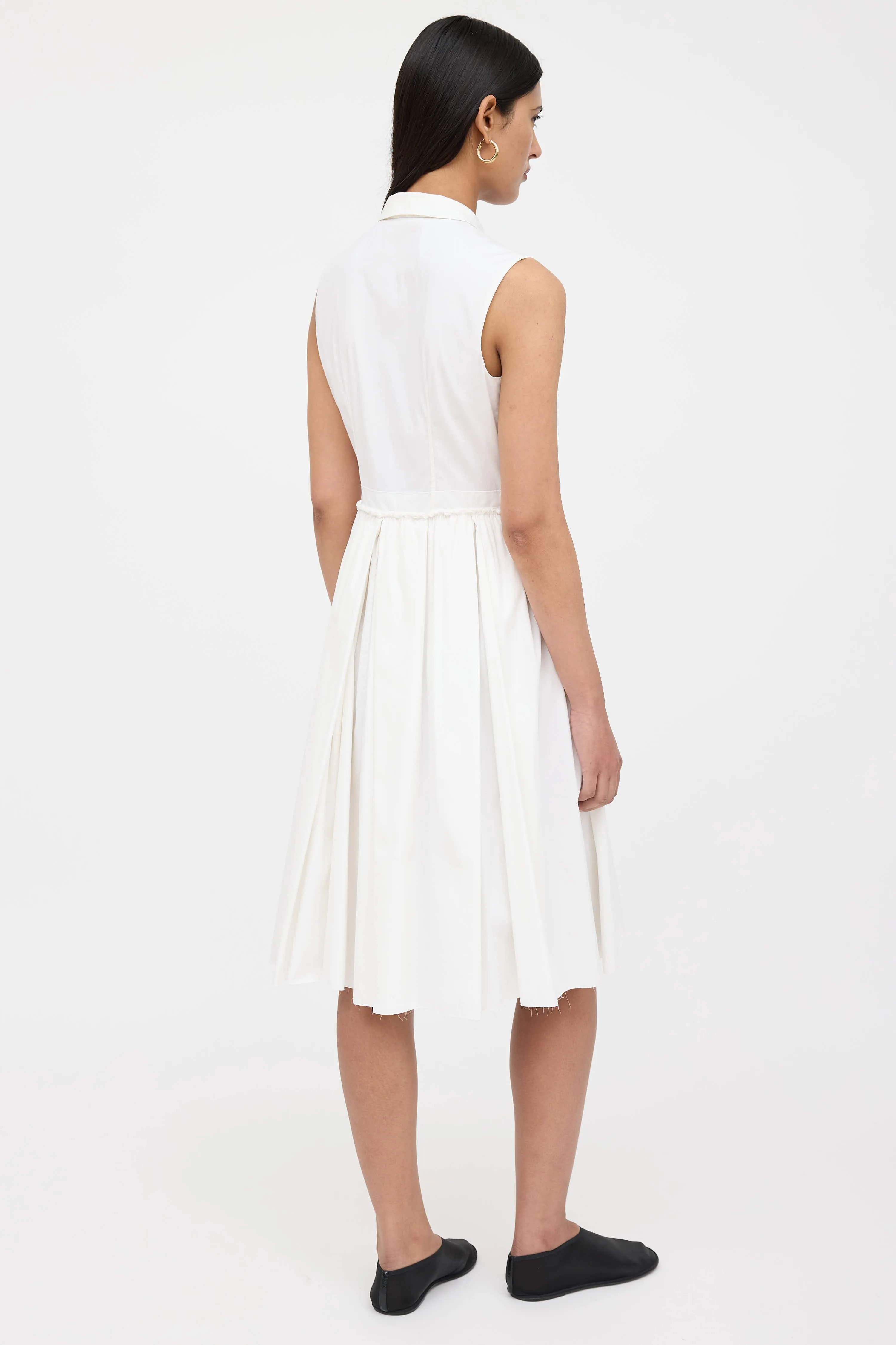 Poplin Pleated Shirt Dress sold by VSP Consignment product image thumbnail 3