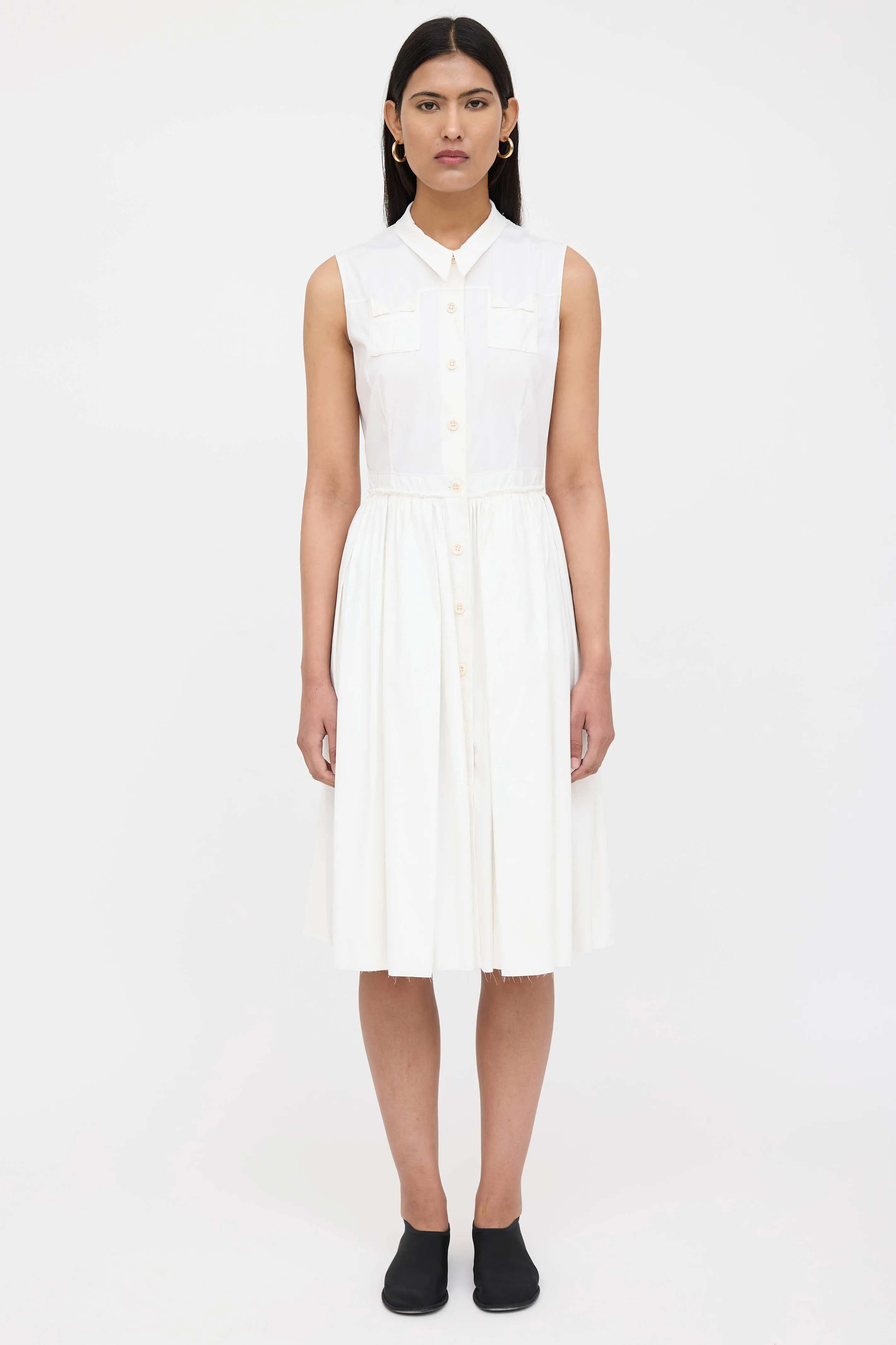 Poplin Pleated Shirt Dress sold by VSP Consignment product image thumbnail 2