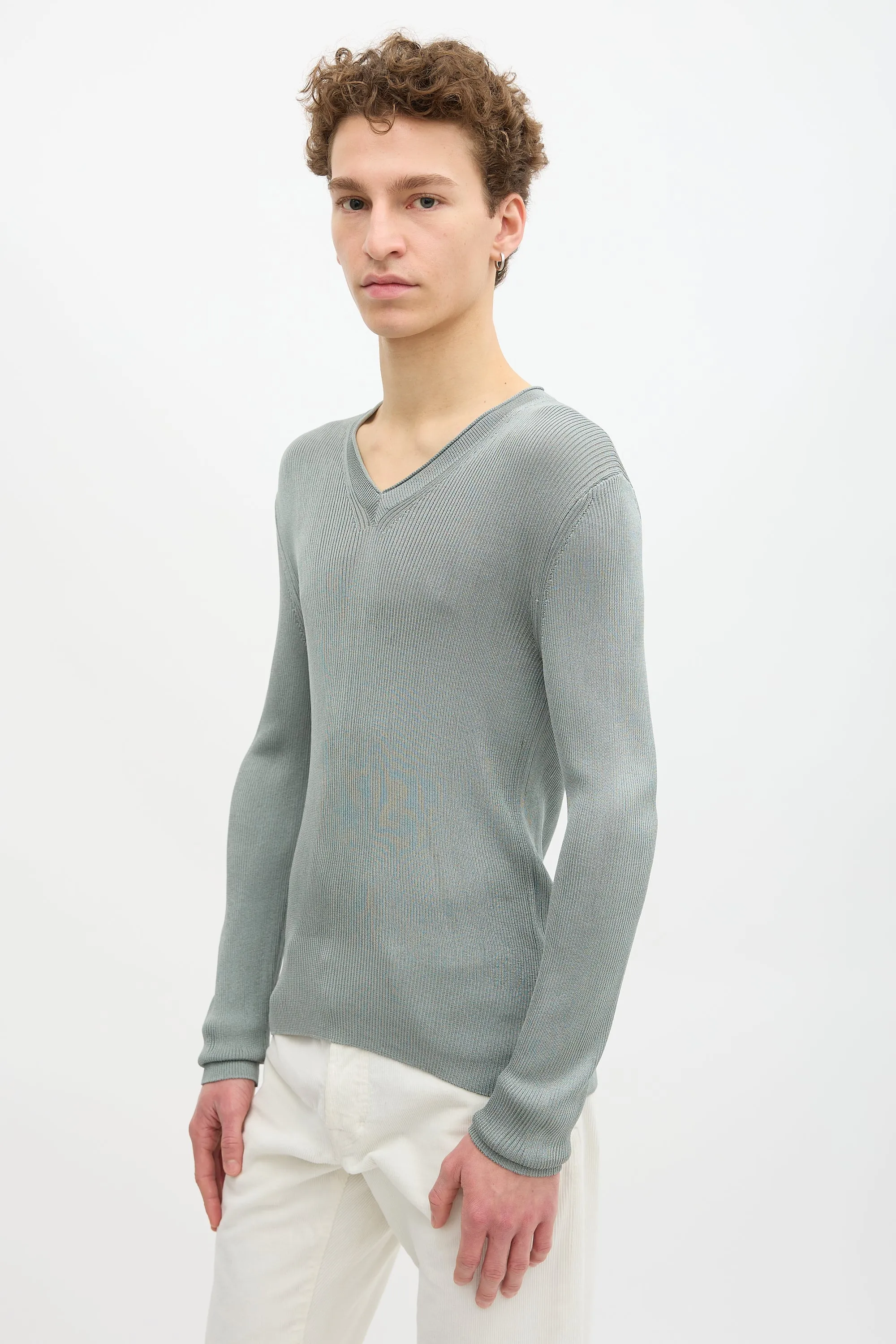 Silk V-Neck Sweater sold by VSP Consignment product image thumbnail 3
