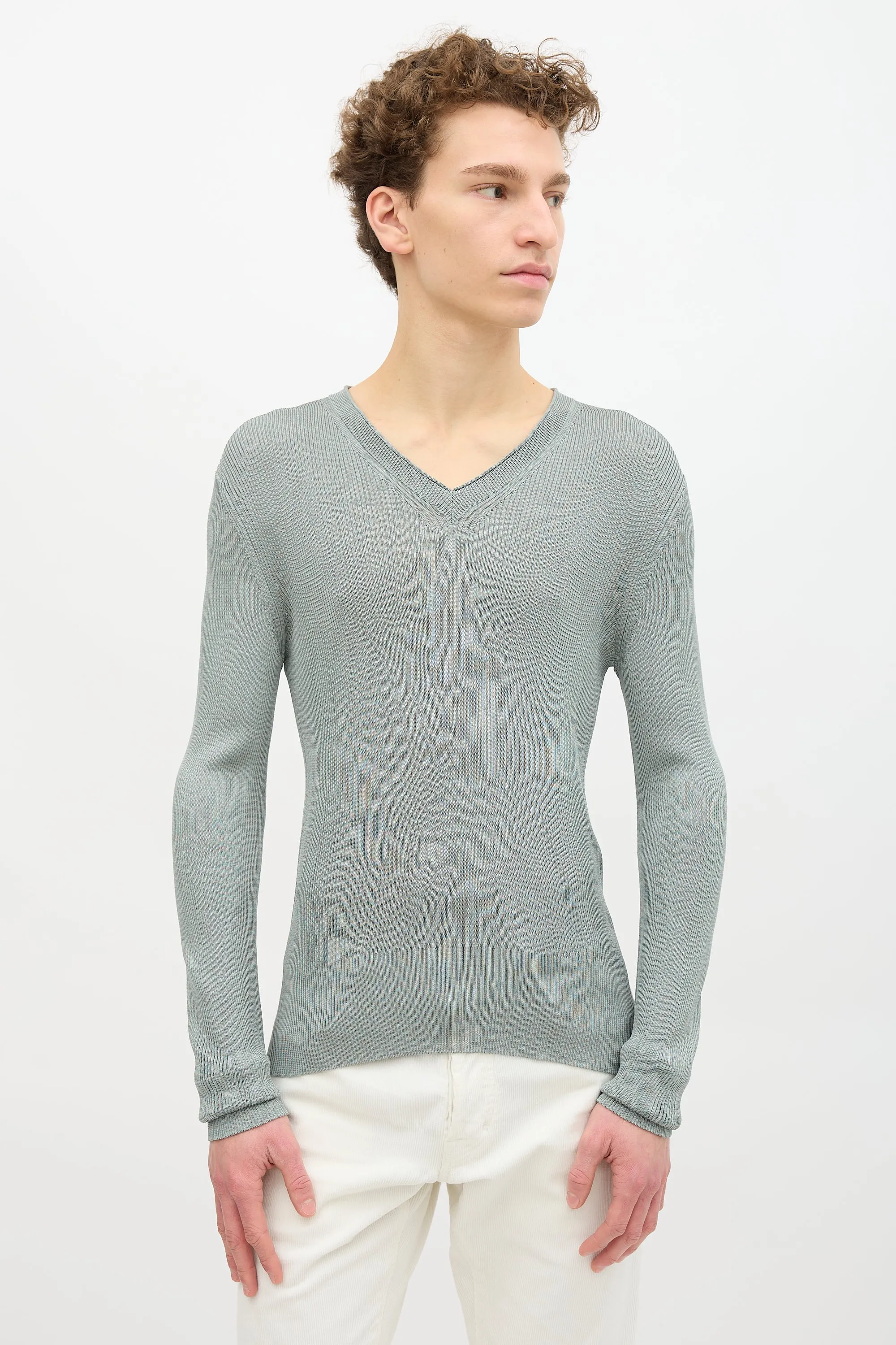 Silk V-Neck Sweater sold by VSP Consignment