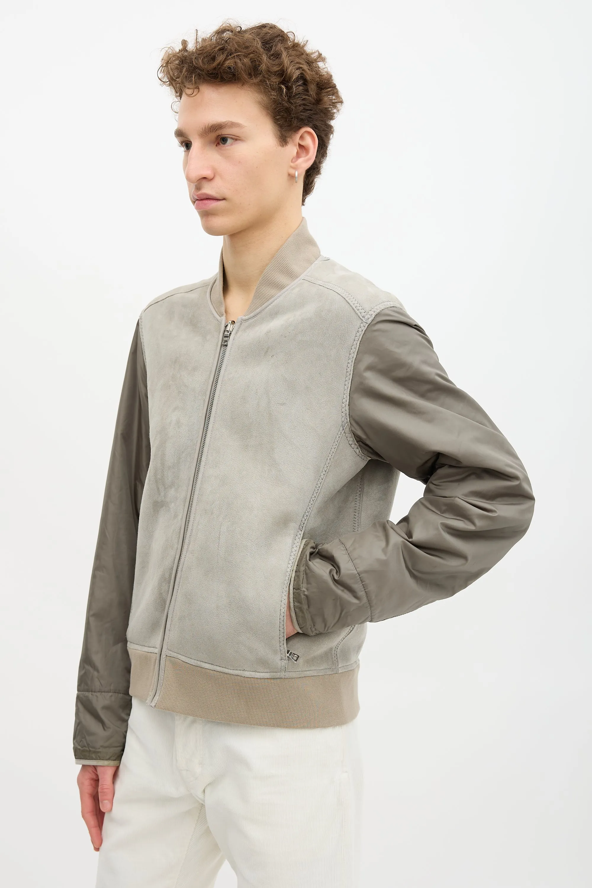 Nylon & Shearling Lined Bomber Jacket sold by VSP Consignment product image thumbnail 3