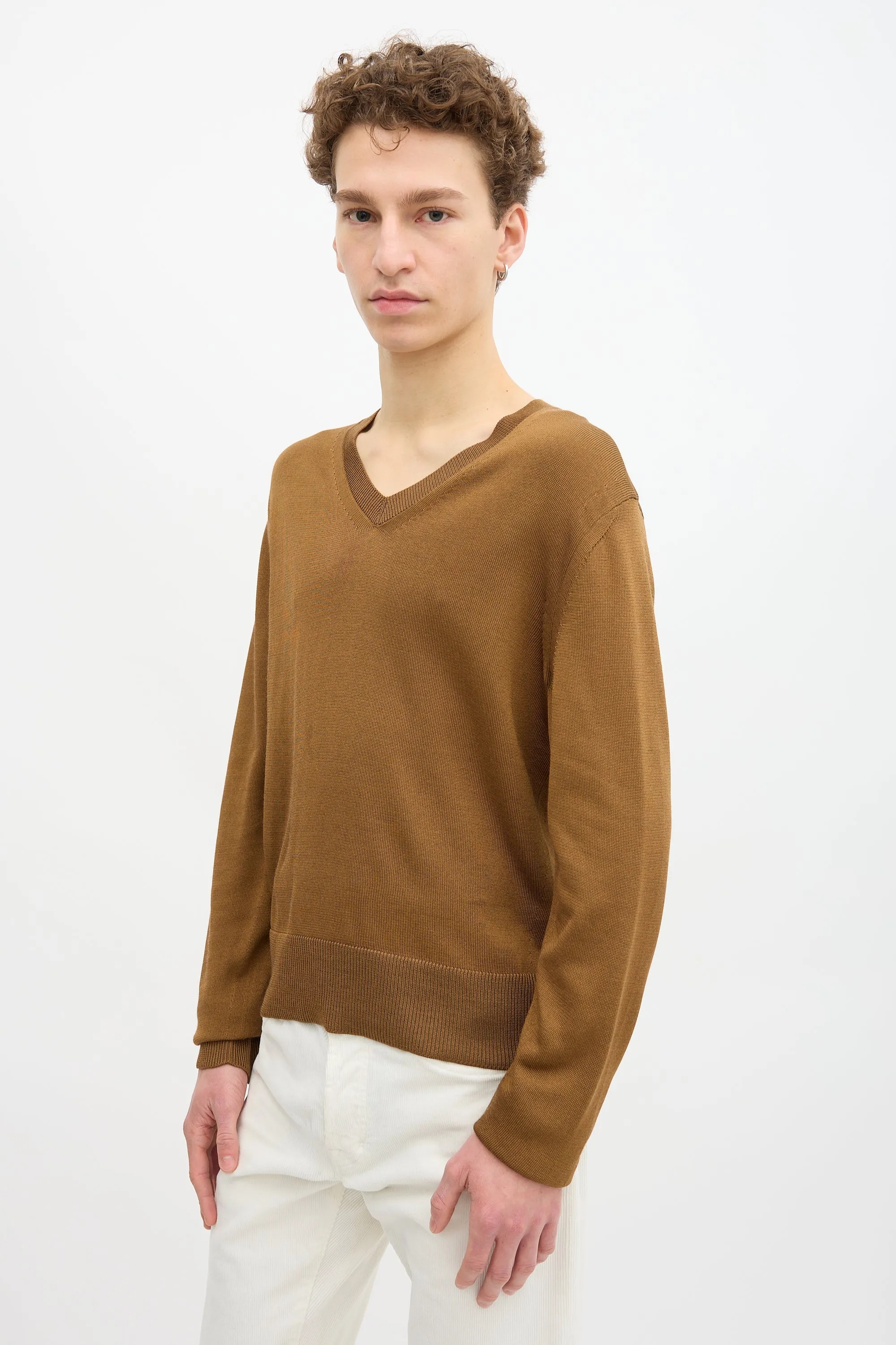 Silk & Wool V-Neck Sweater sold by VSP Consignment product image thumbnail 3