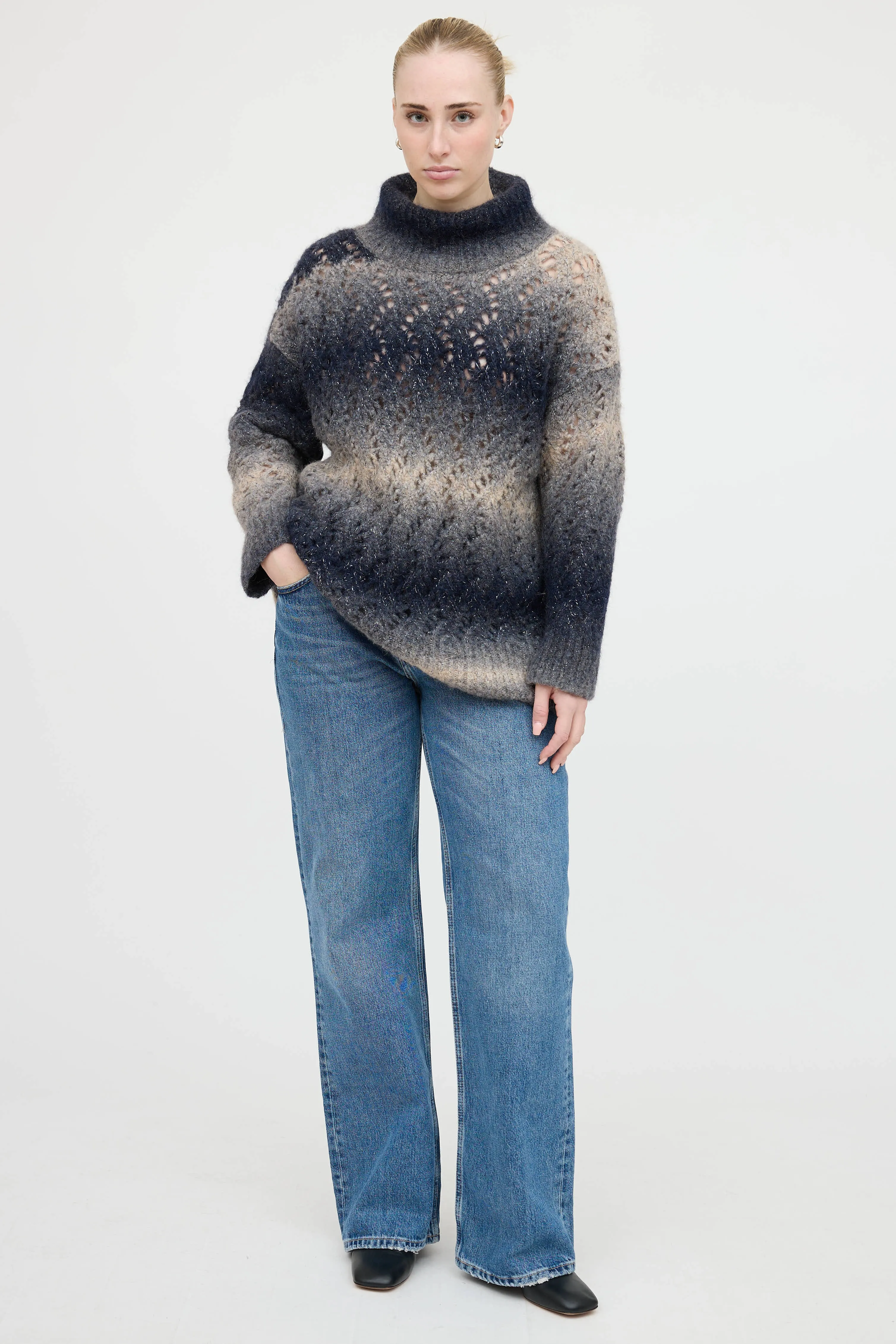 Open Weave Metallic Knit Sweater sold by VSP Consignment product image thumbnail 5