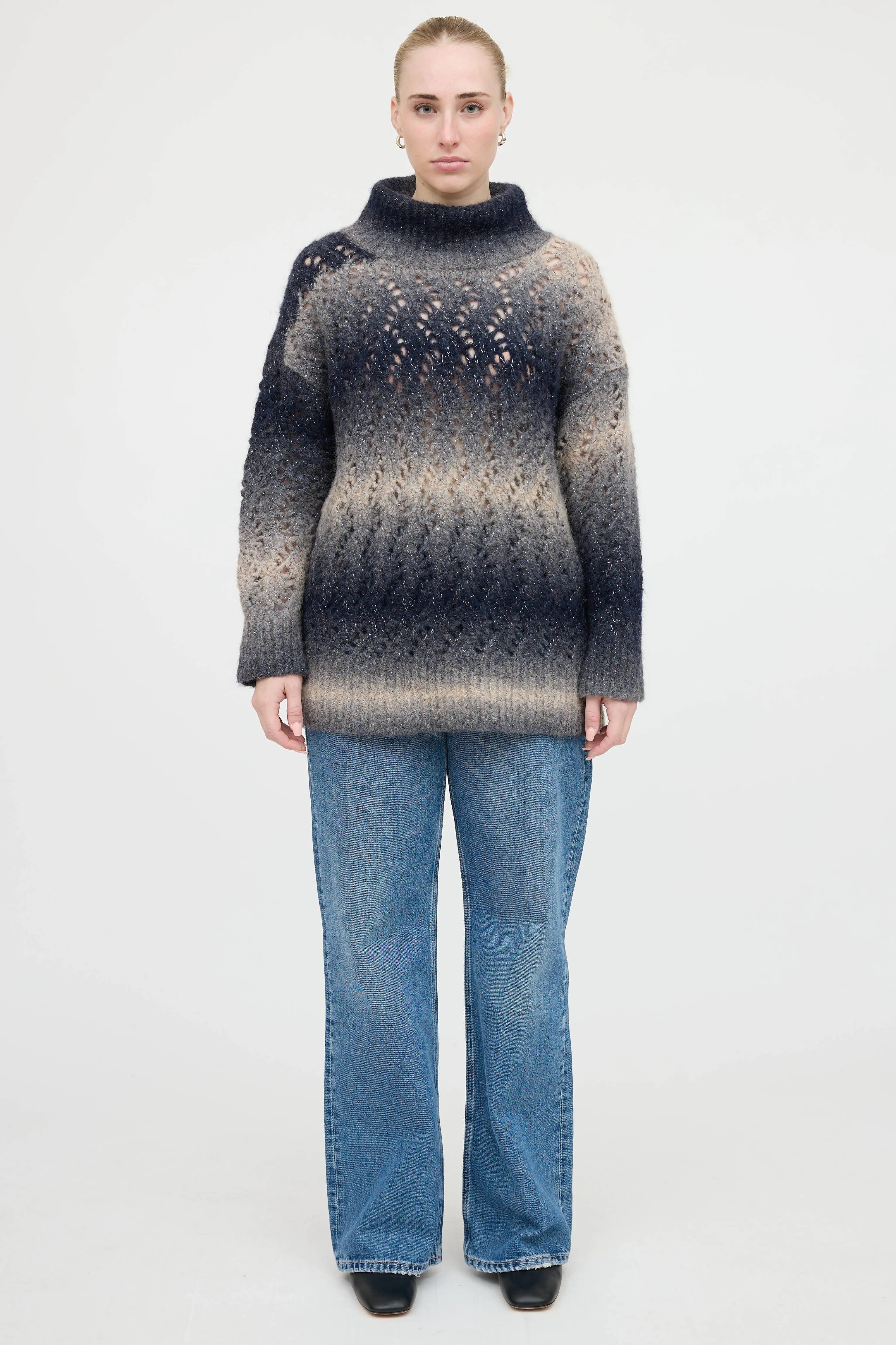 Open Weave Metallic Knit Sweater sold by VSP Consignment product image thumbnail 2