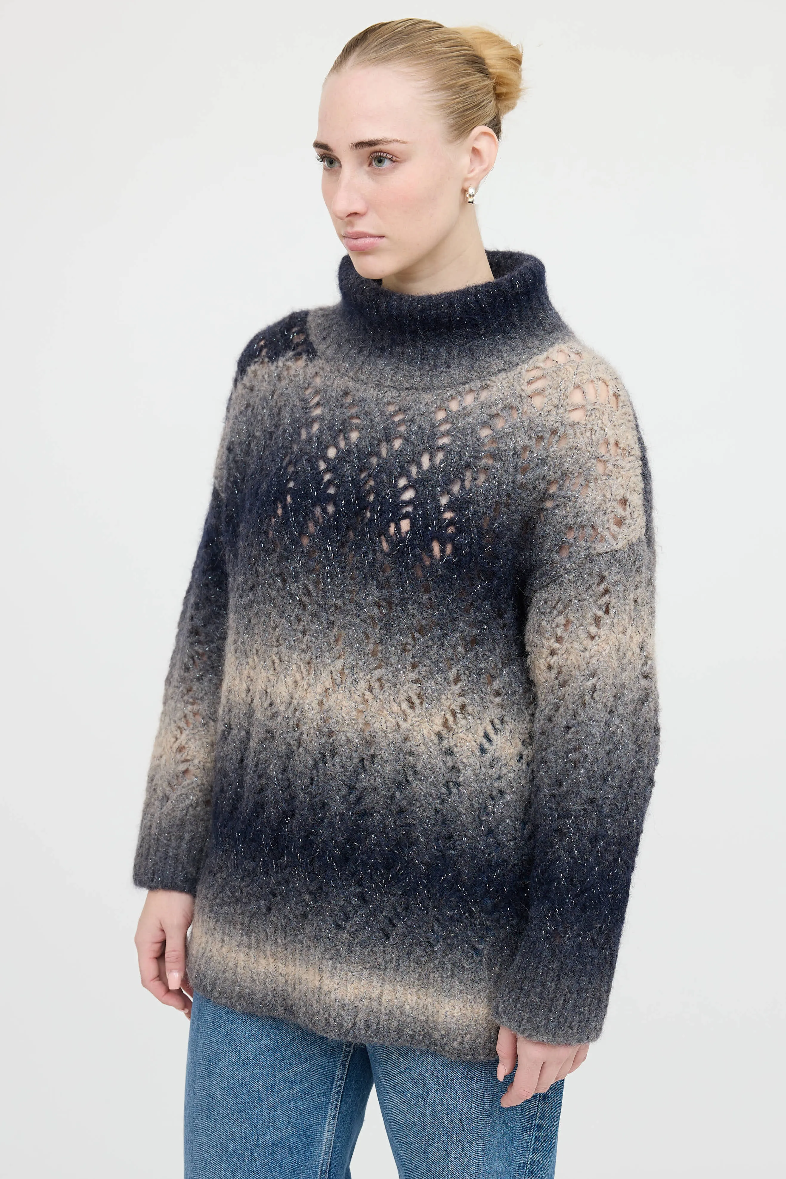 Open Weave Metallic Knit Sweater sold by VSP Consignment product image thumbnail 3