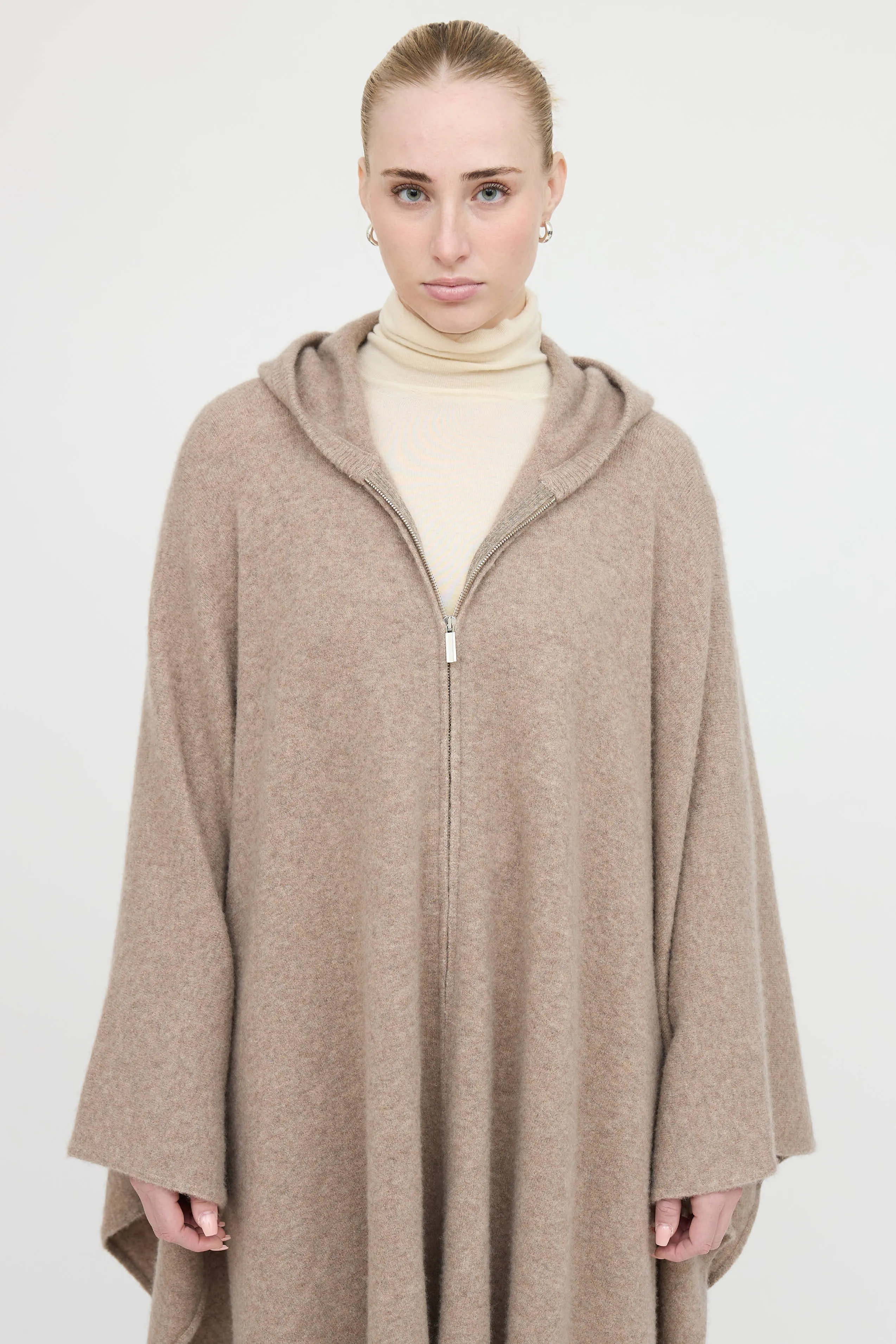 Cashmere Hooded Zip Cape sold by VSP Consignment product image thumbnail 2