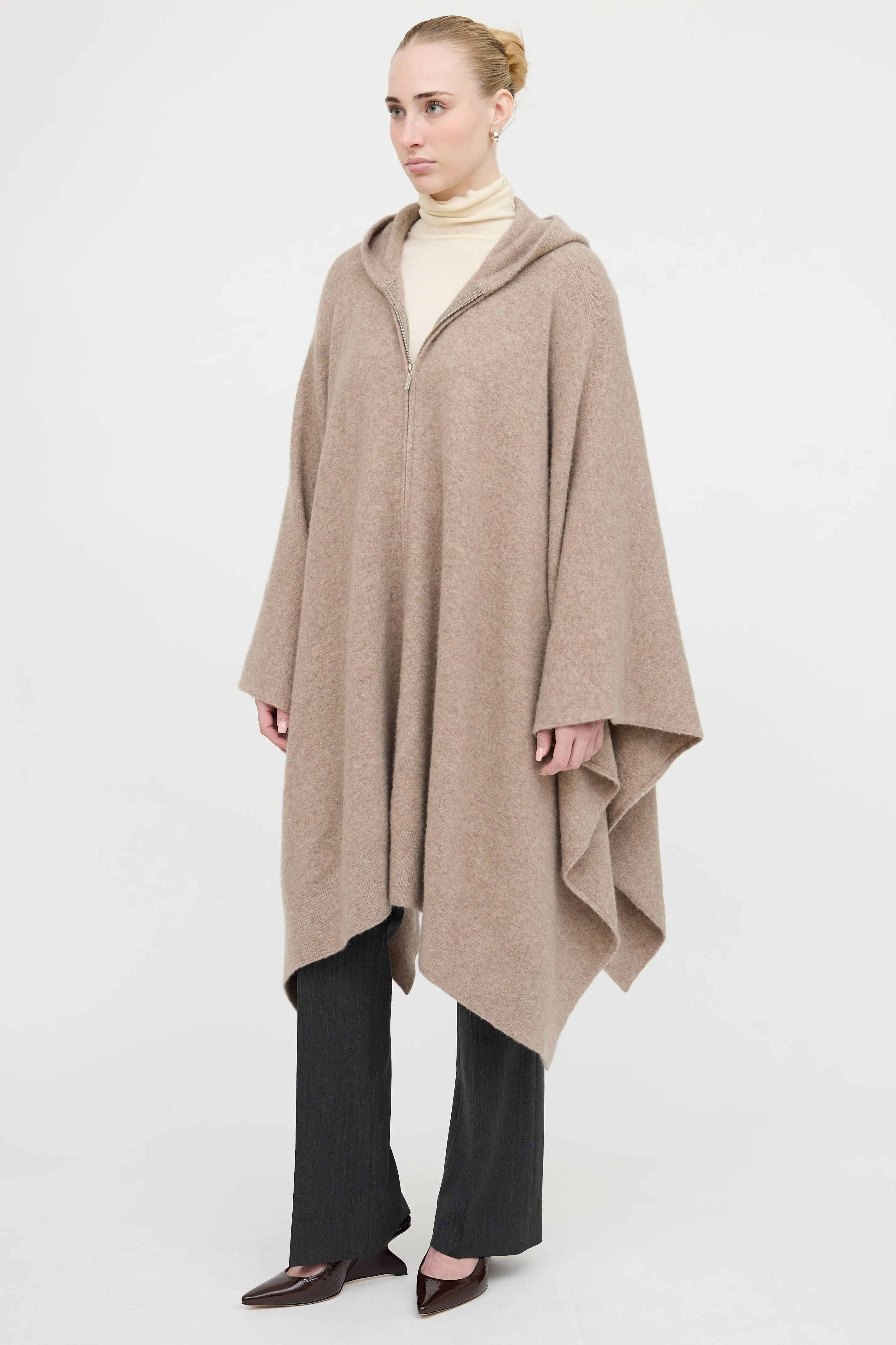Cashmere Hooded Zip Cape sold by VSP Consignment product image thumbnail 4