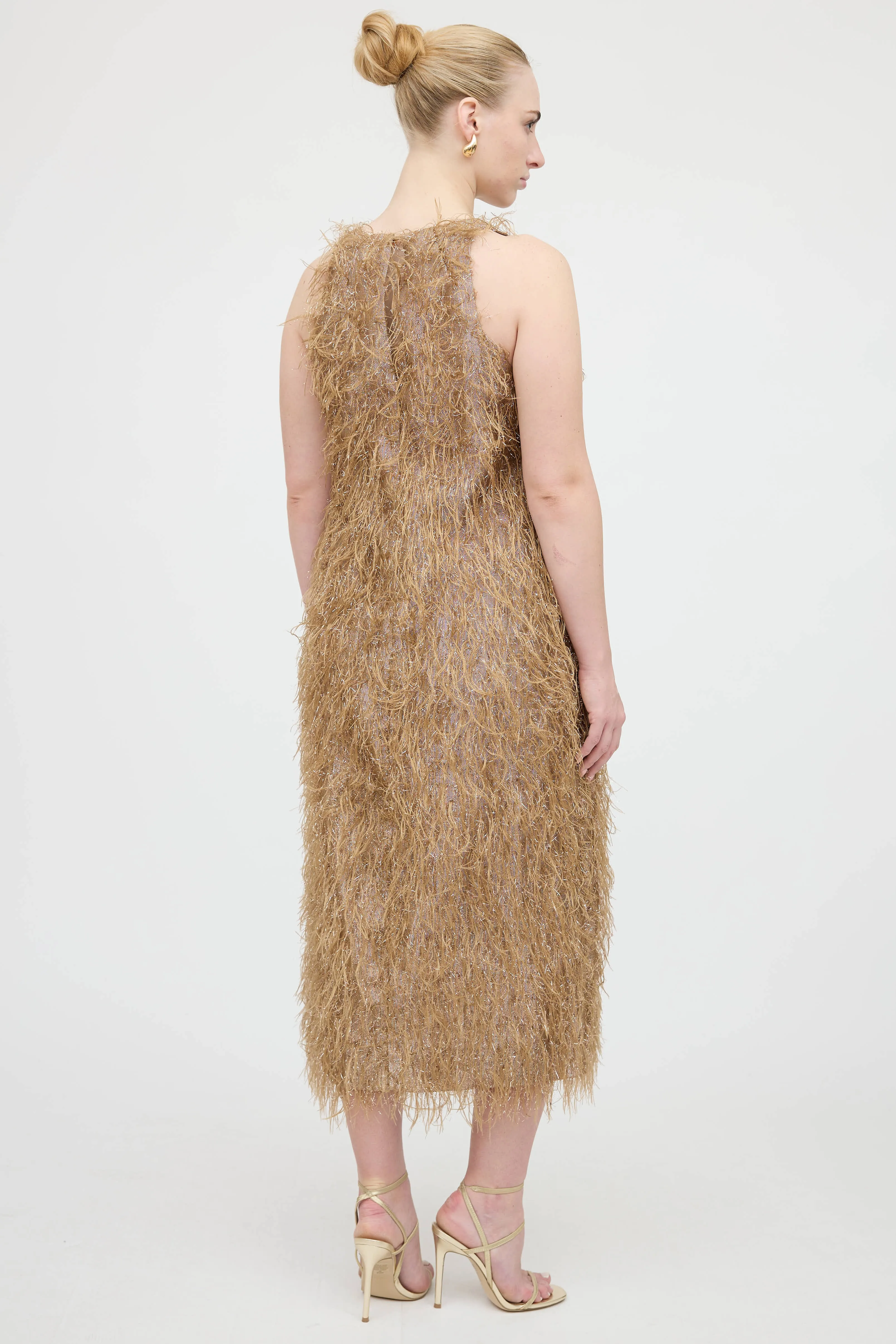 Metallic Feather Dress sold by VSP Consignment product image thumbnail 4