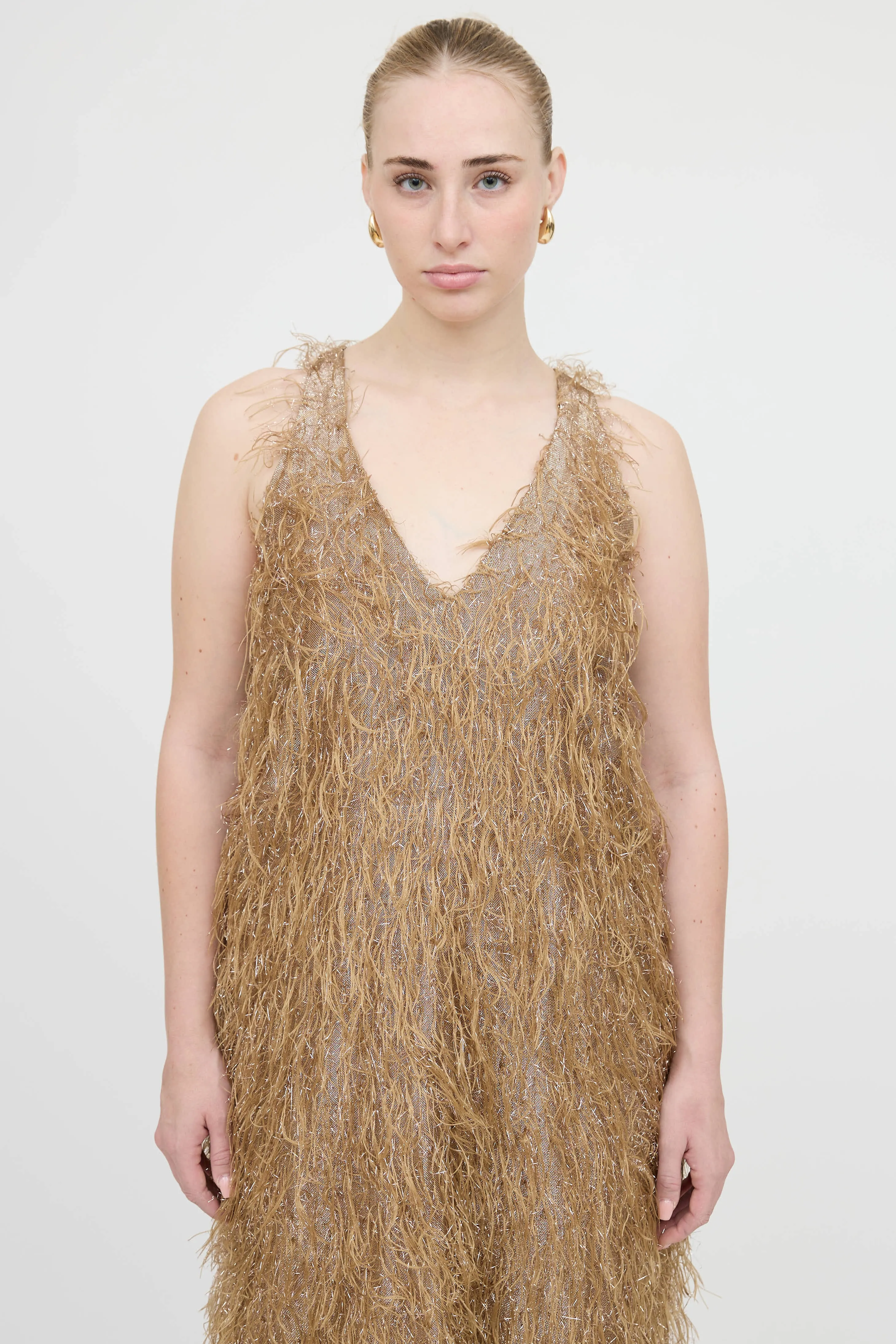 Metallic Feather Dress sold by VSP Consignment product image thumbnail 2