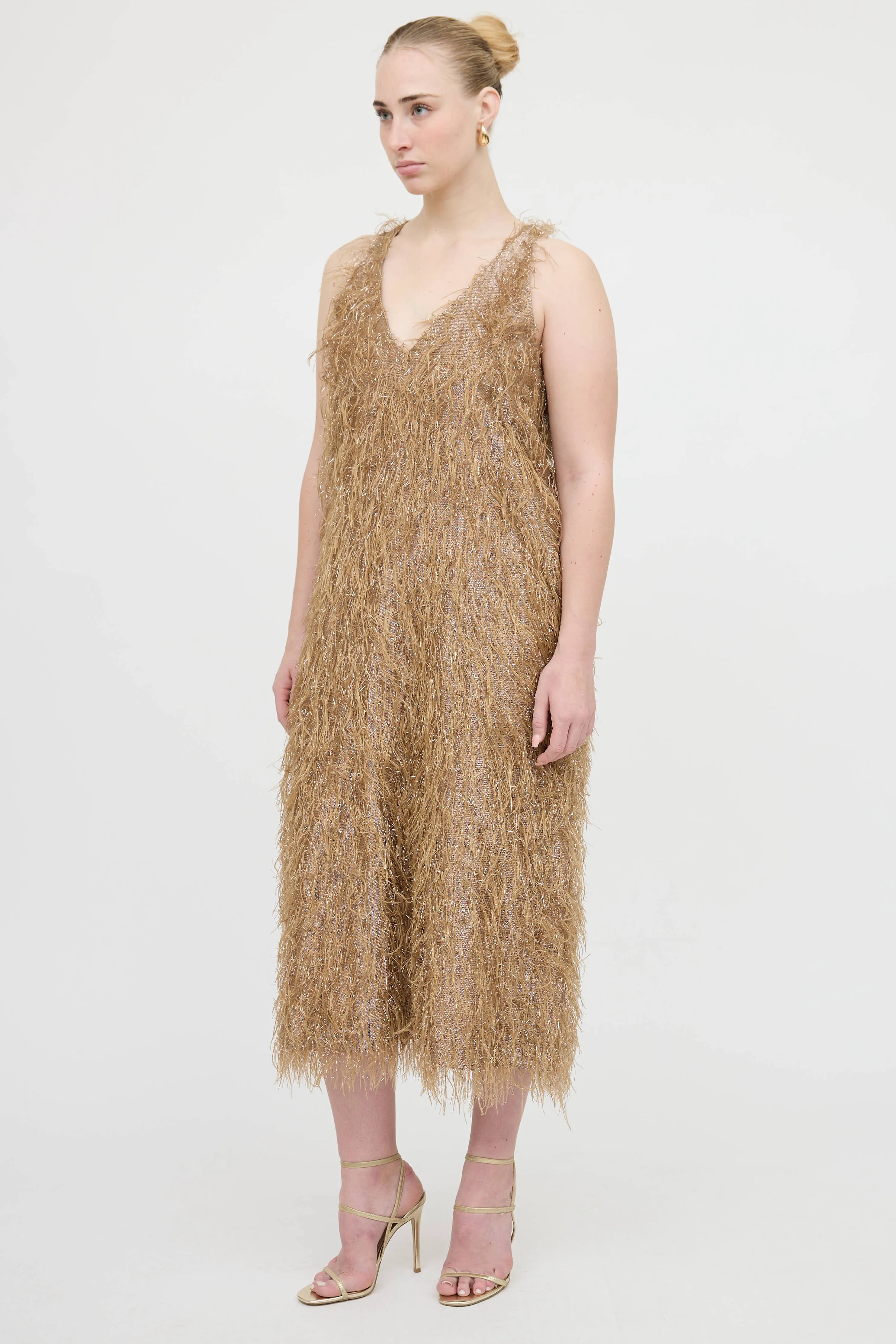 Metallic Feather Dress sold by VSP Consignment product image thumbnail 3