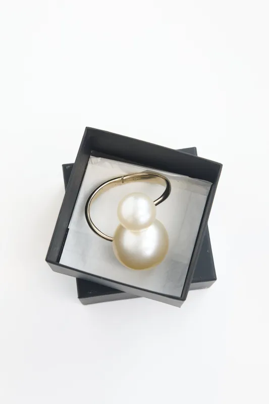 SS 2014 Faux Pearl Bypass Bracelet made by Chanel