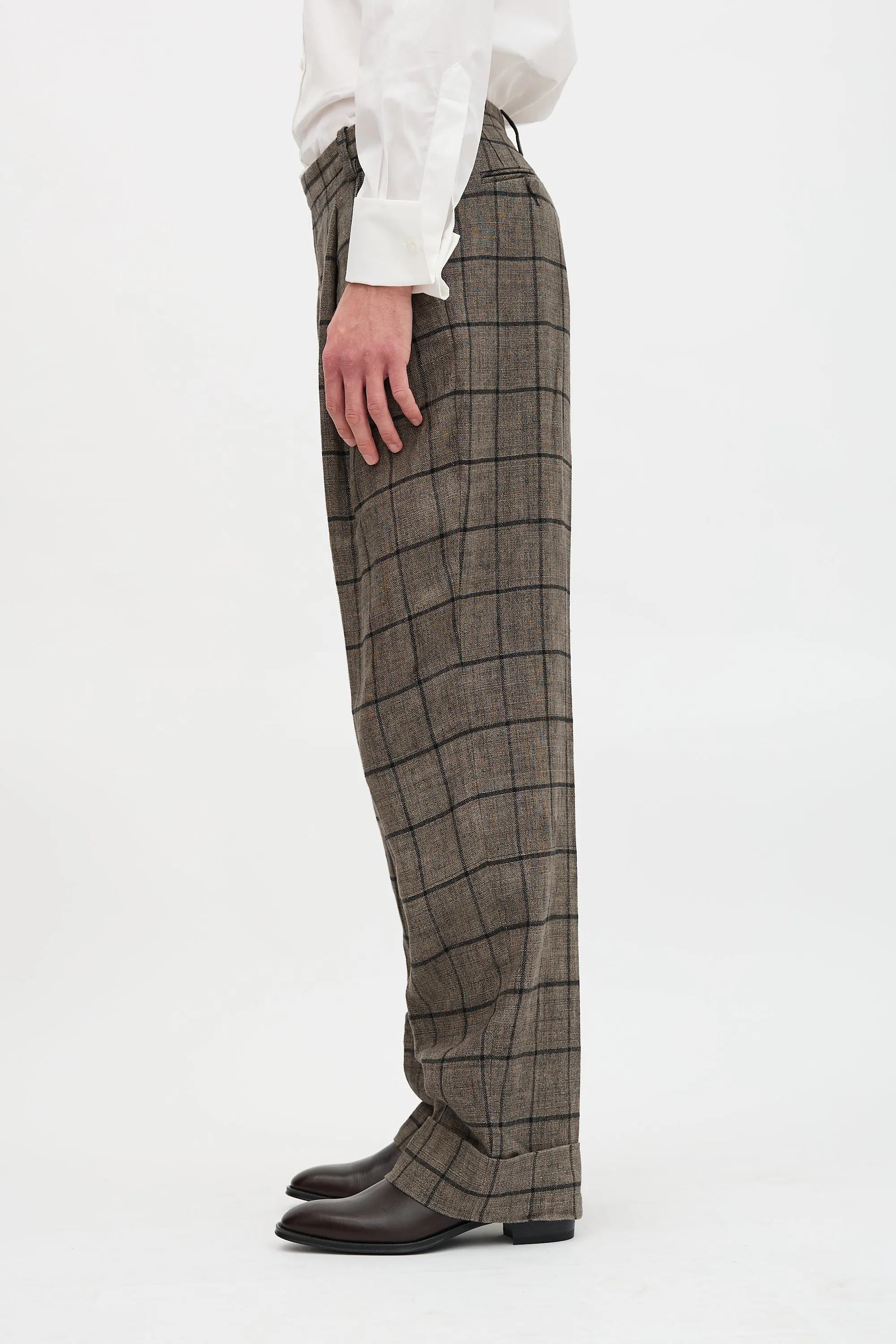 Linen Check Trouser sold by VSP Consignment product image thumbnail 3