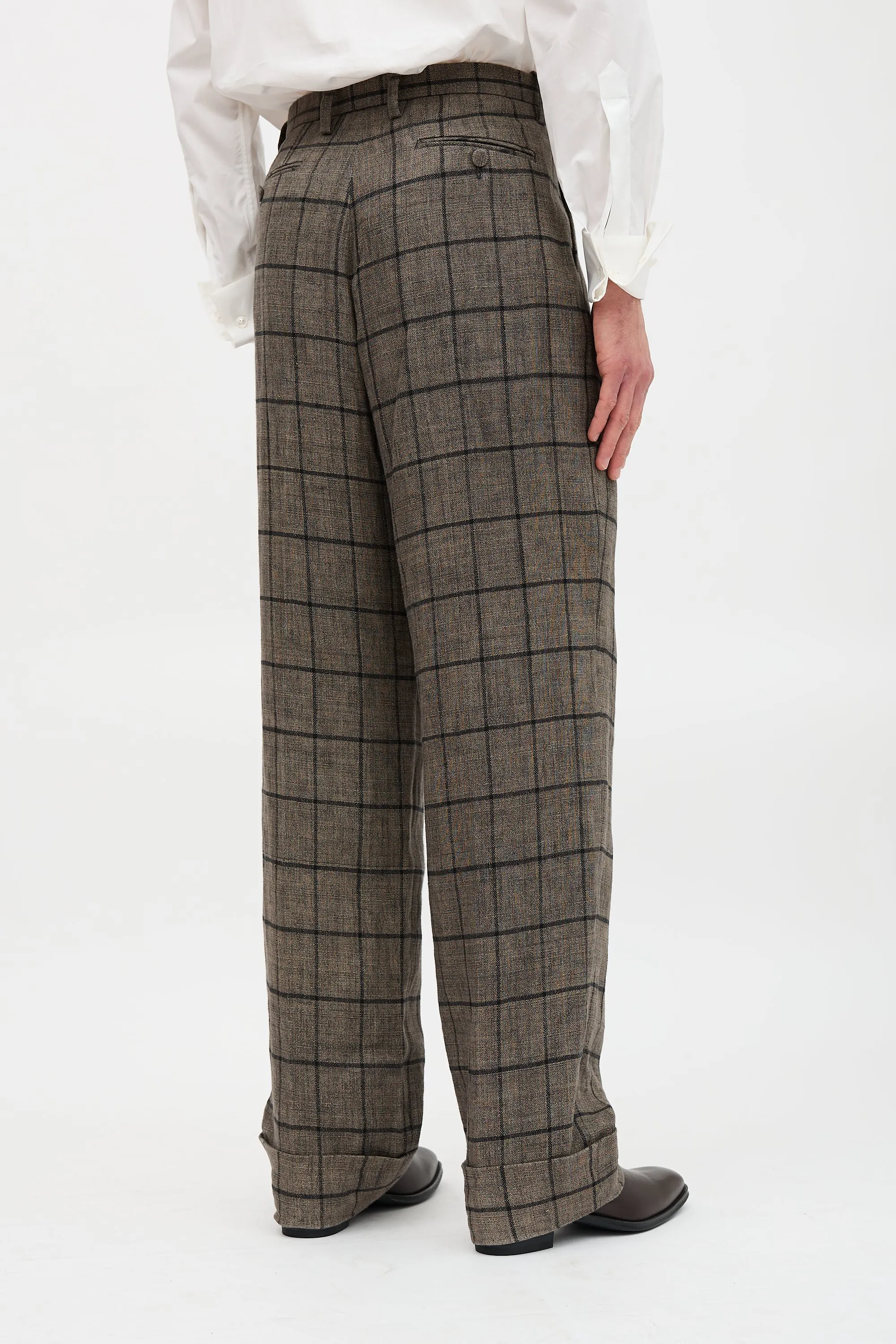 Linen Check Trouser sold by VSP Consignment product image thumbnail 4