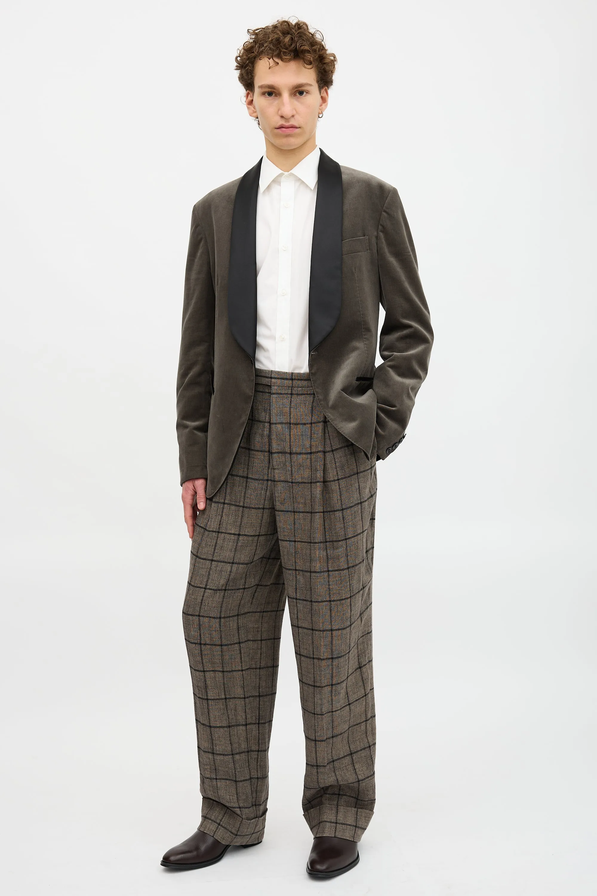 Linen Check Trouser sold by VSP Consignment product image thumbnail 2