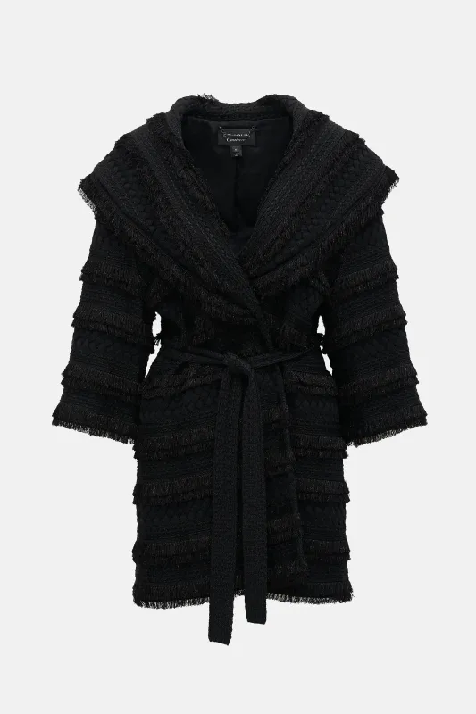 Knit Jacquard Fringe Jacket made by St. John