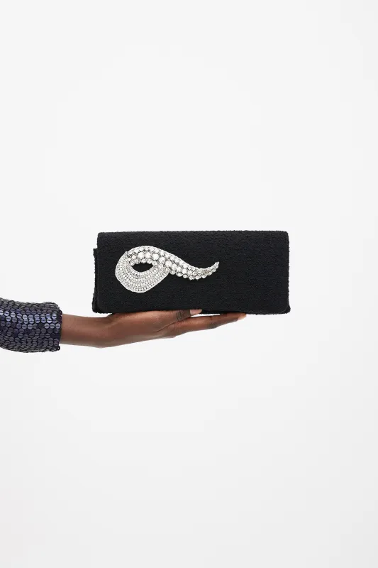 Black Tweed 2006 Autumn Embellished Clutch made by Chanel