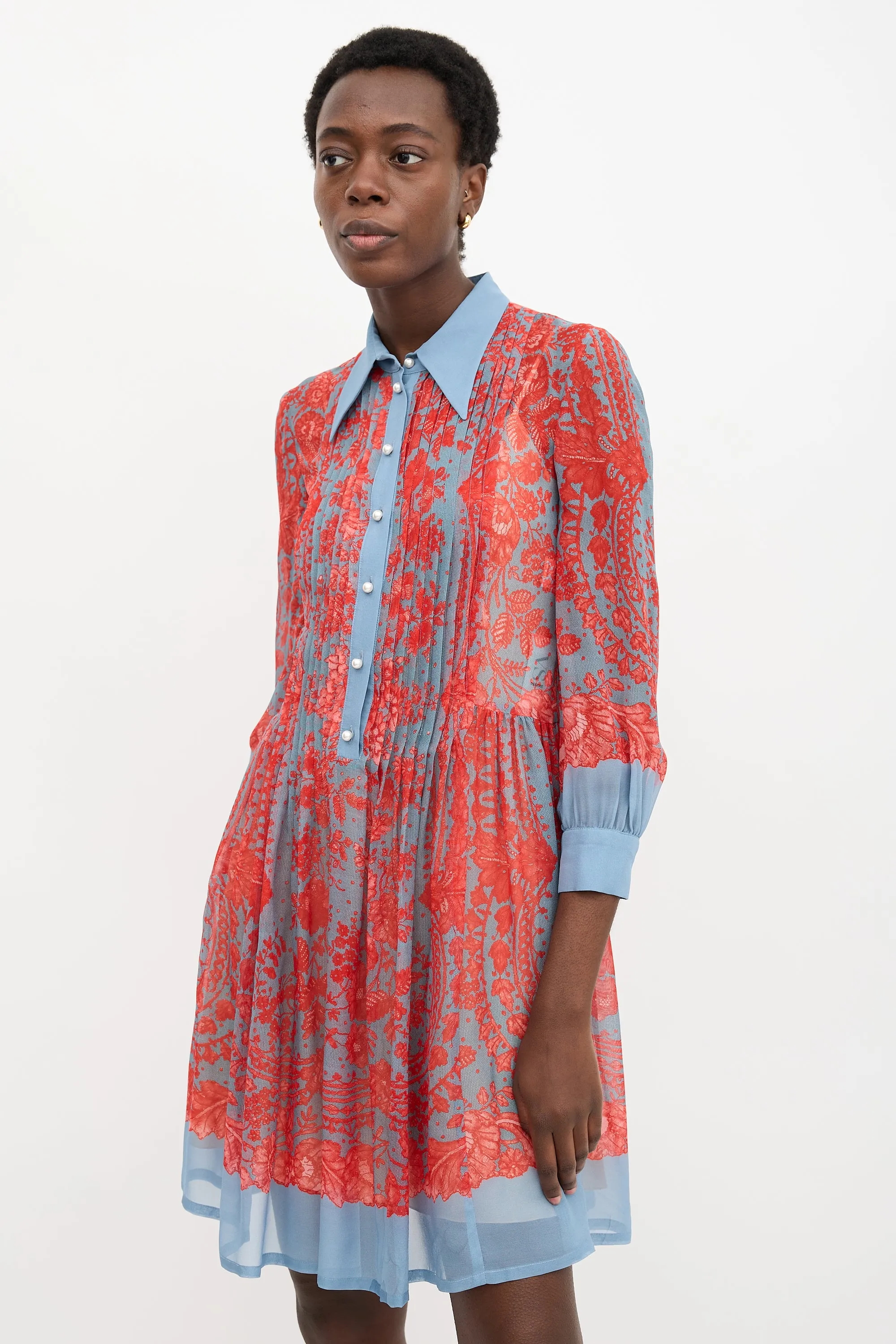 Silk Floral Shirt Dress sold by VSP Consignment product image thumbnail 3