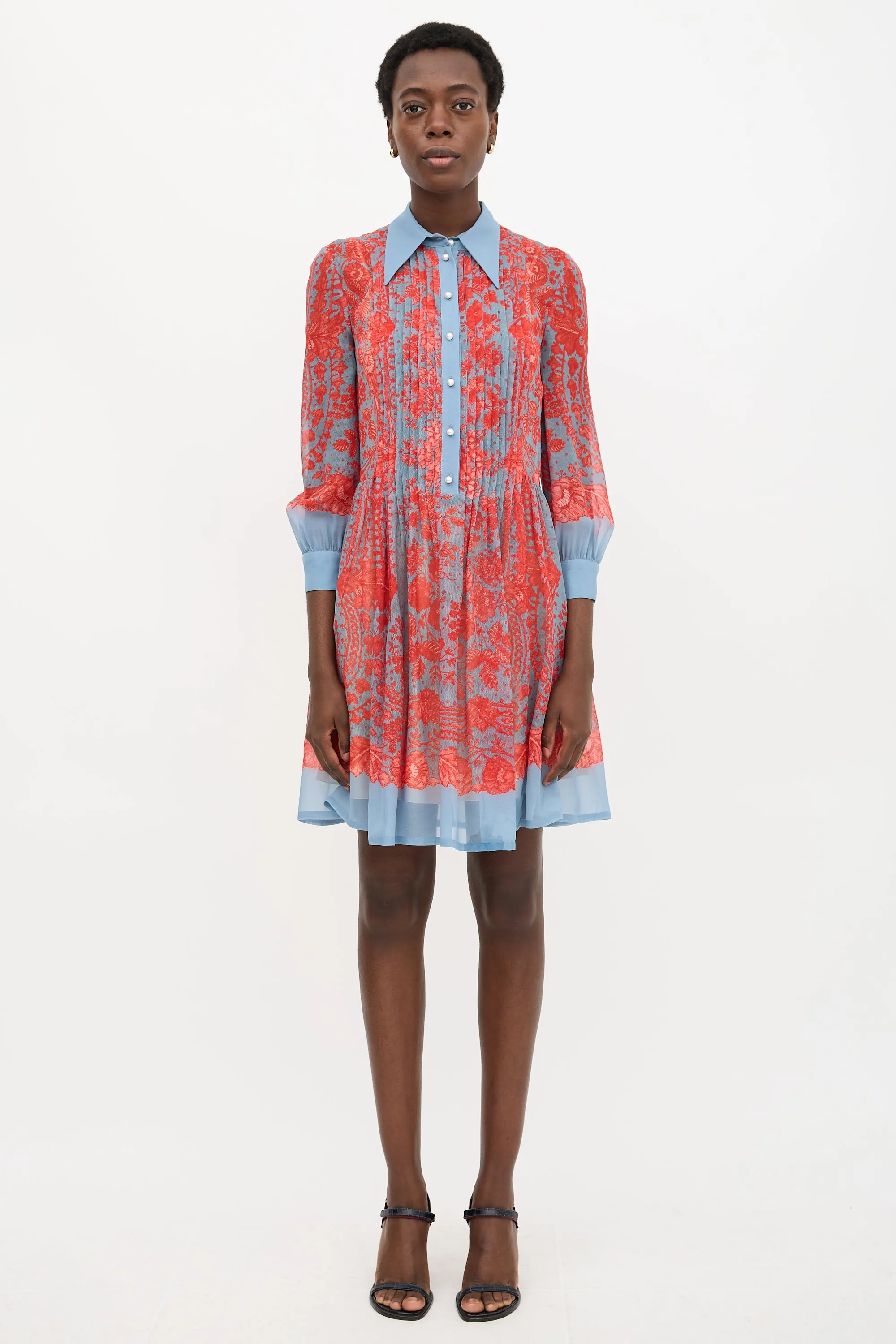 Silk Floral Shirt Dress sold by VSP Consignment product image thumbnail 2