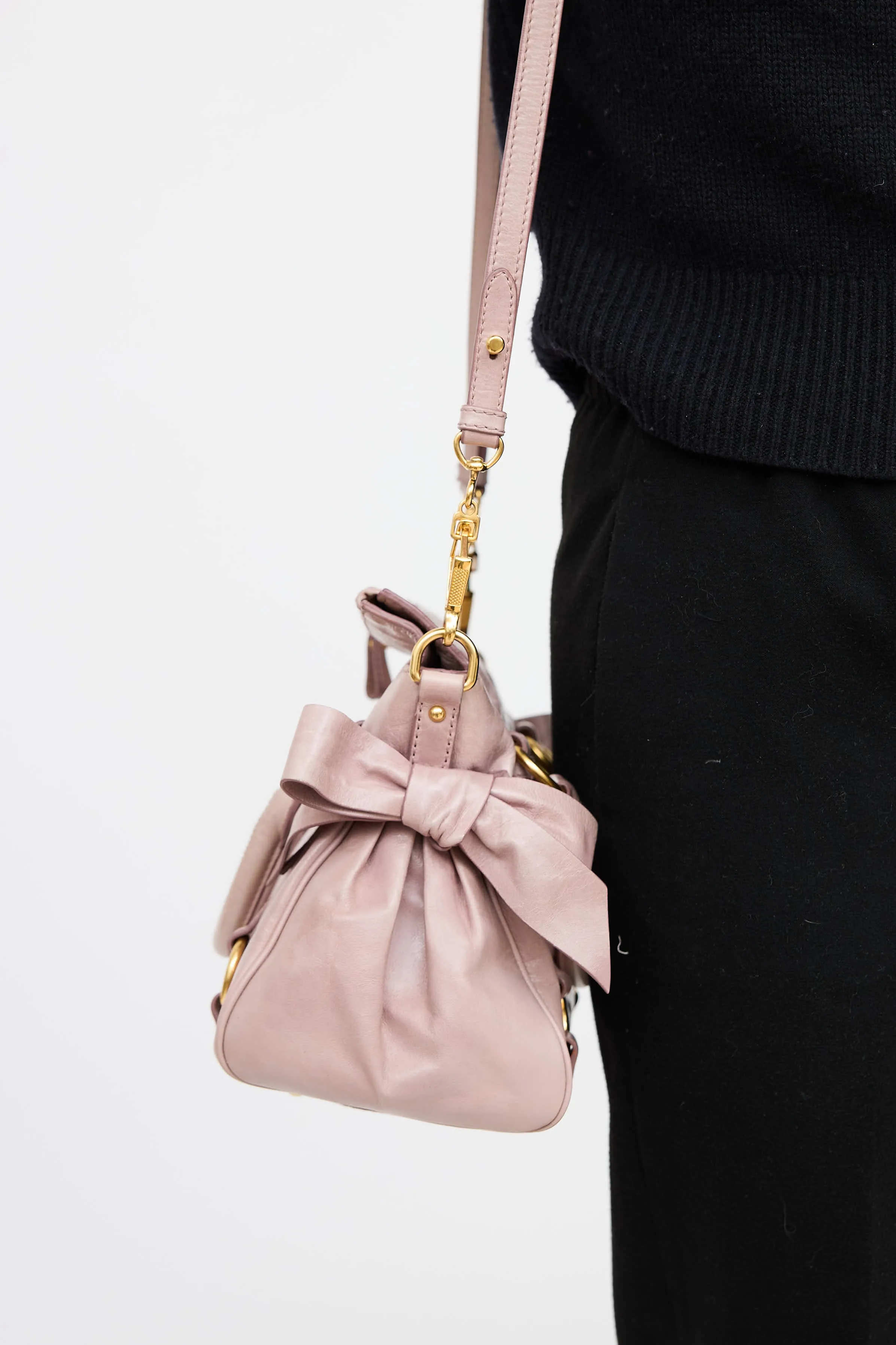 Vitello Lux Bow Bag sold by VSP Consignment product image thumbnail 3