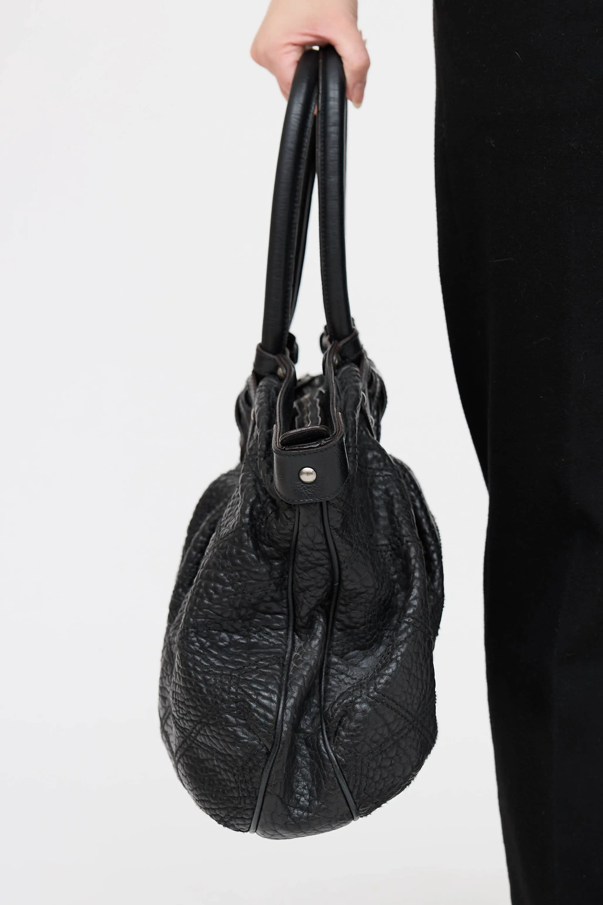 Pebbled Leather Shoulder Bag sold by VSP Consignment product image thumbnail 3