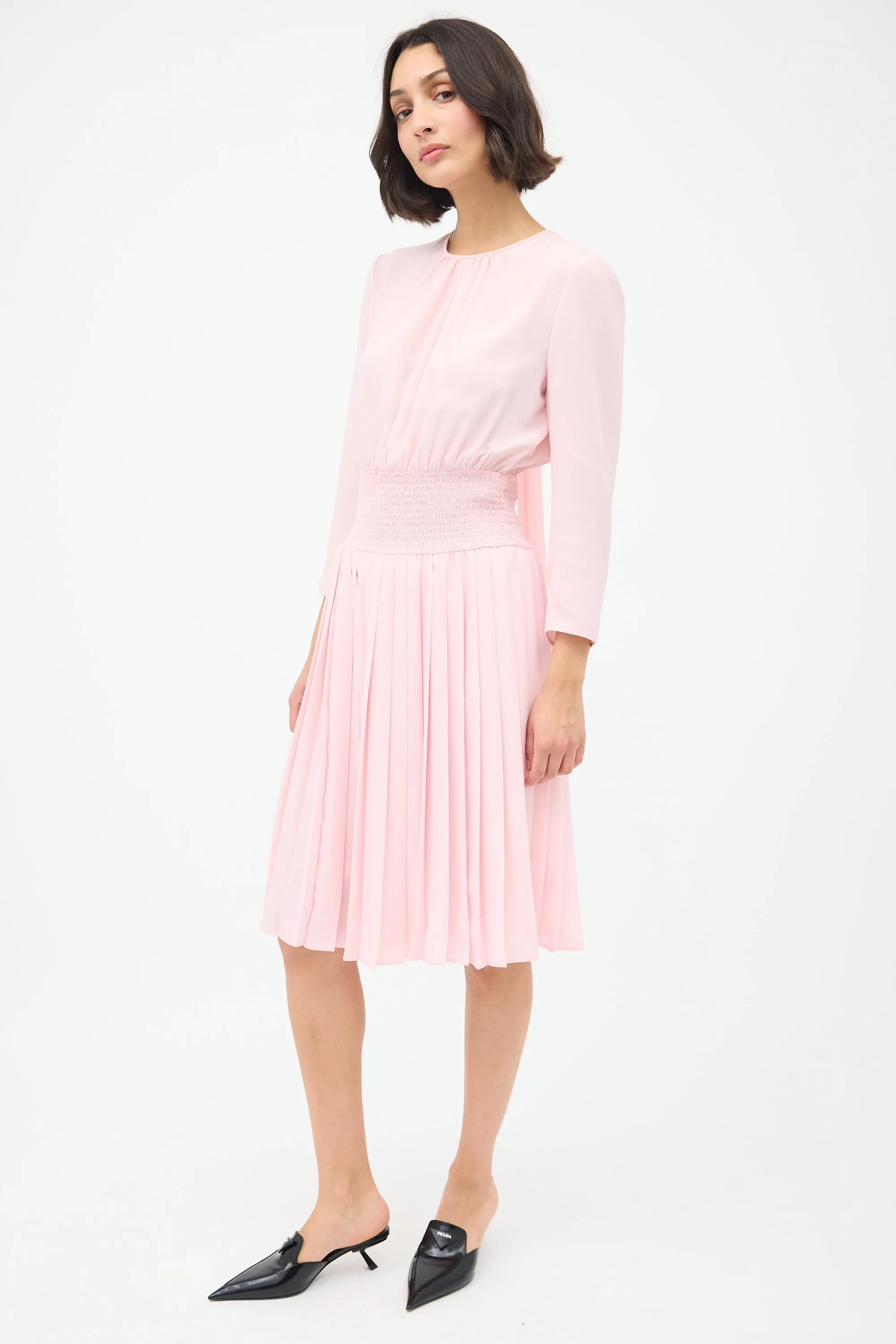 Smocked & Pleated Midi Dress sold by VSP Consignment product image thumbnail 3