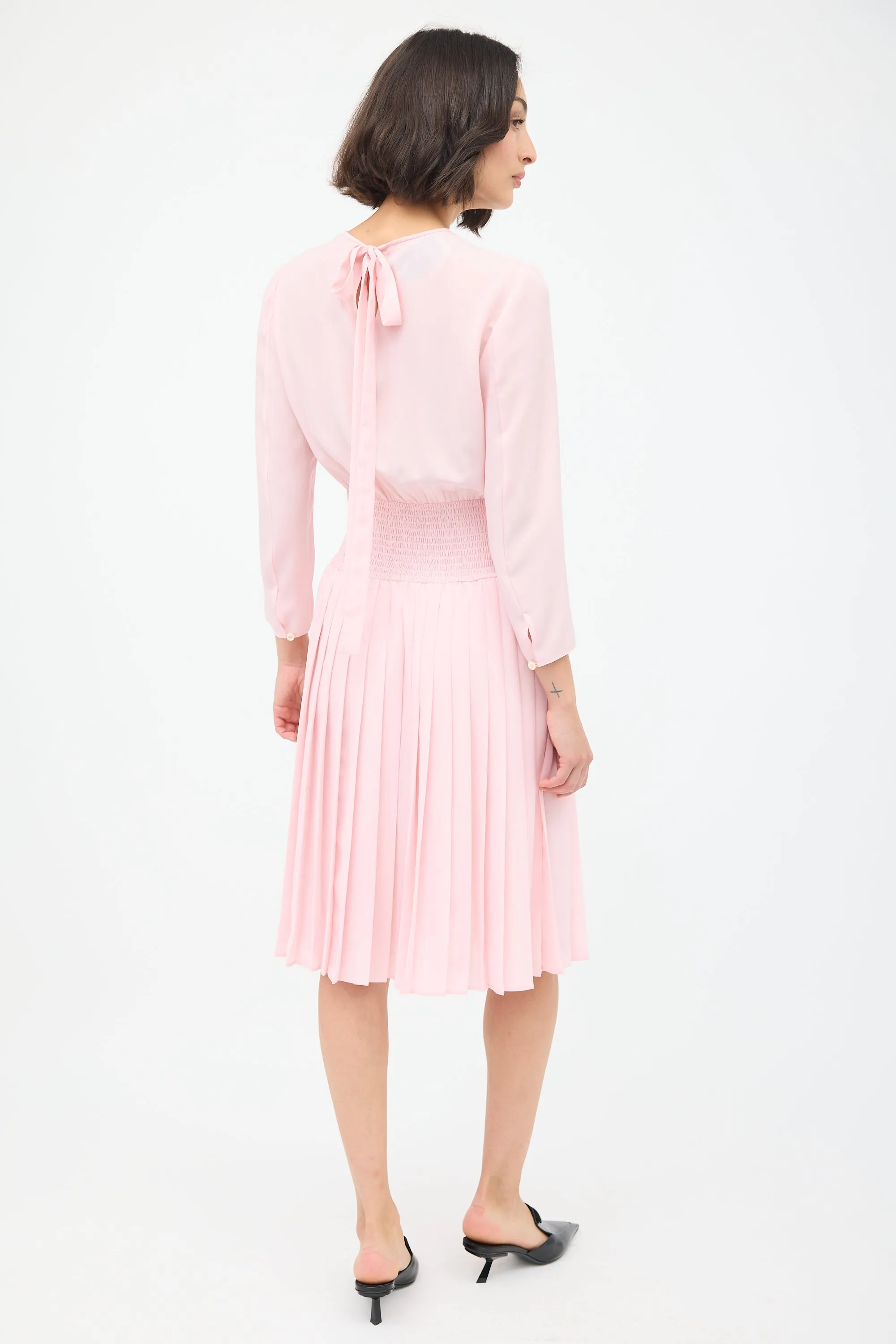 Smocked & Pleated Midi Dress sold by VSP Consignment product image thumbnail 5