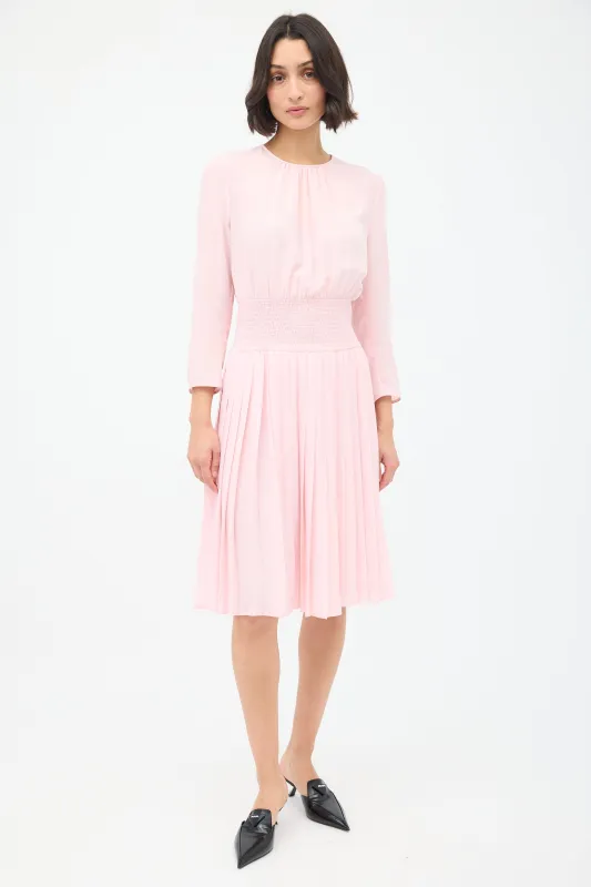 Smocked & Pleated Midi Dress sold by VSP Consignment