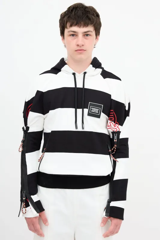 Striped Logo Hoodie made by Burberry
