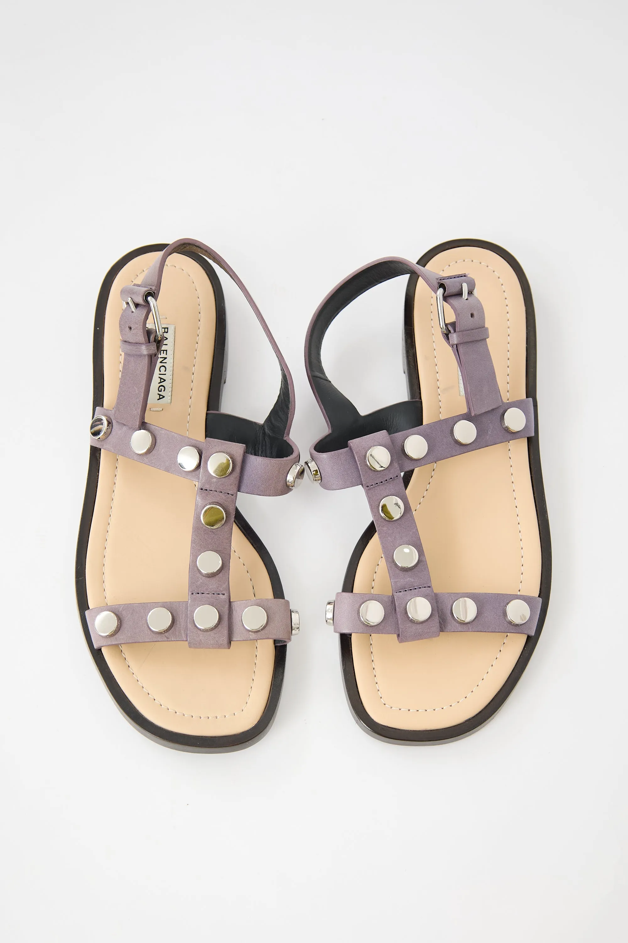 Leather Studded T-Strap Sandal sold by VSP Consignment product image thumbnail 2