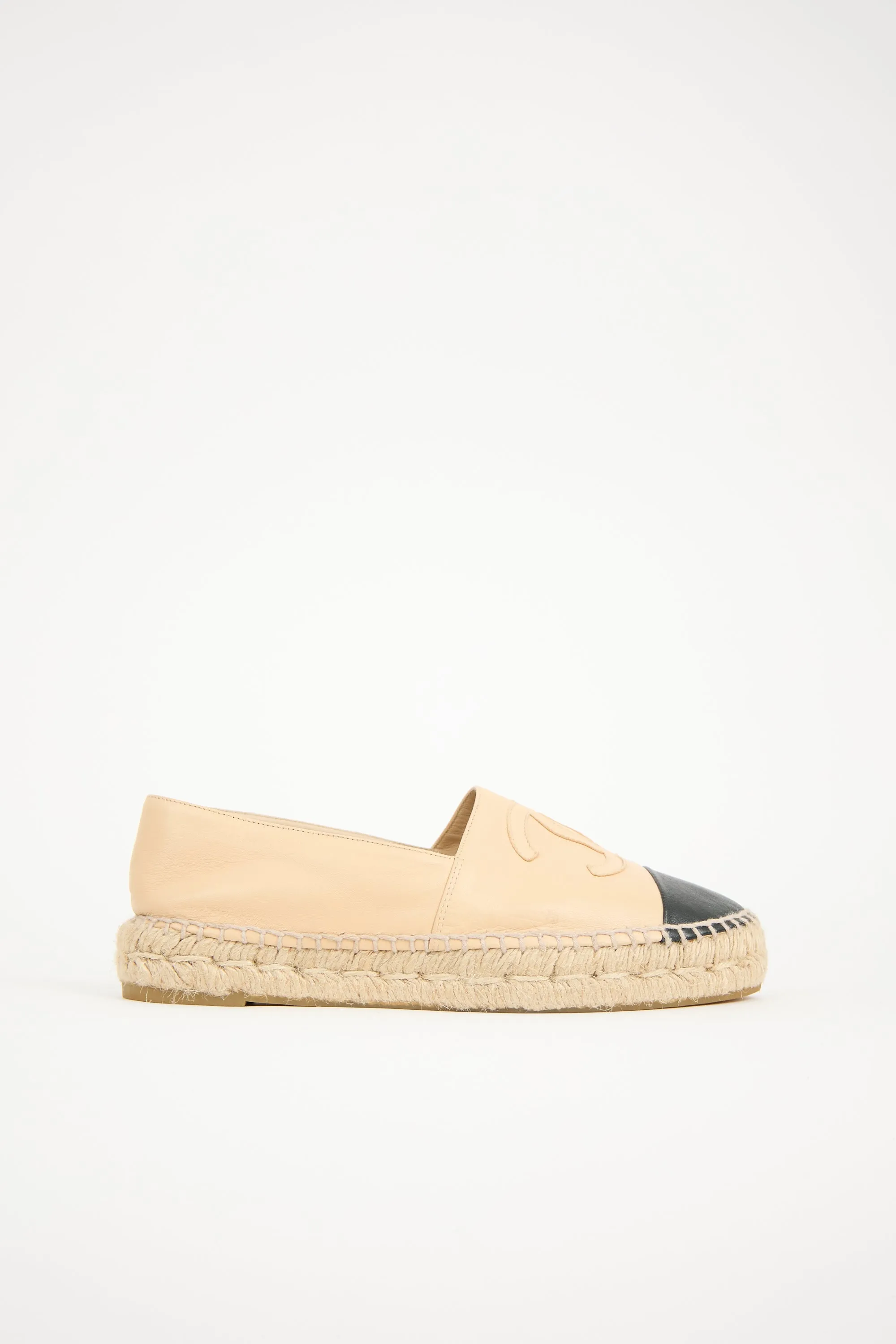 Leather CC Espadrille Flat sold by VSP Consignment