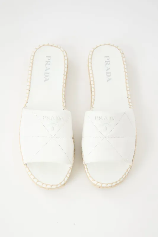 Quilted Leather Logo Slide sold by VSP Consignment