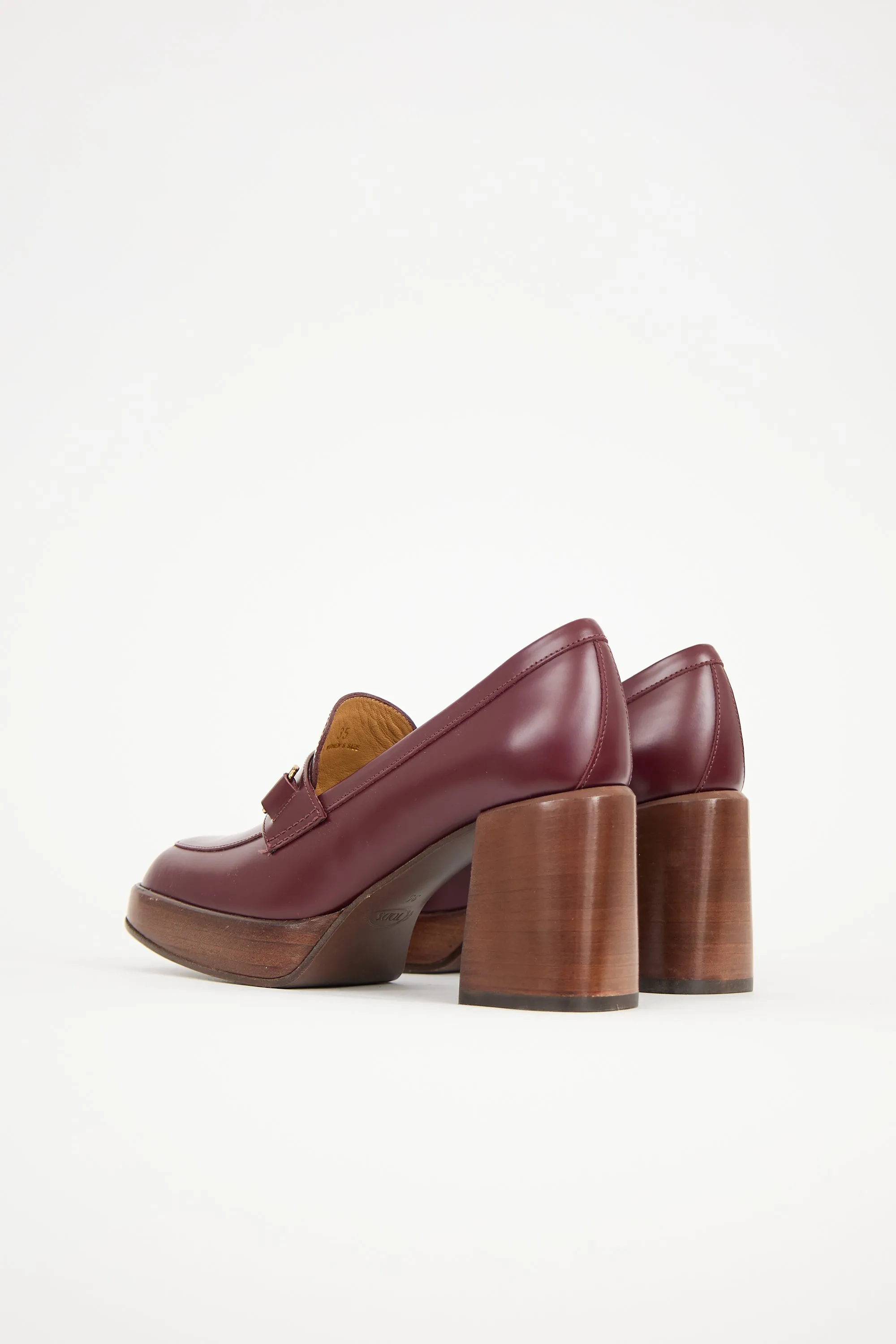 Leather Double T Heeled Loafer sold by VSP Consignment product image thumbnail 4