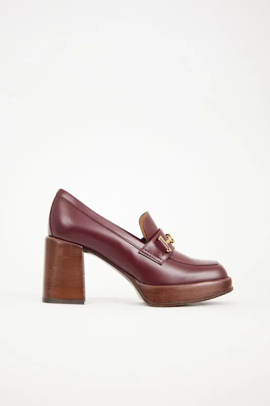 Leather Double T Heeled Loafer sold by VSP Consignment