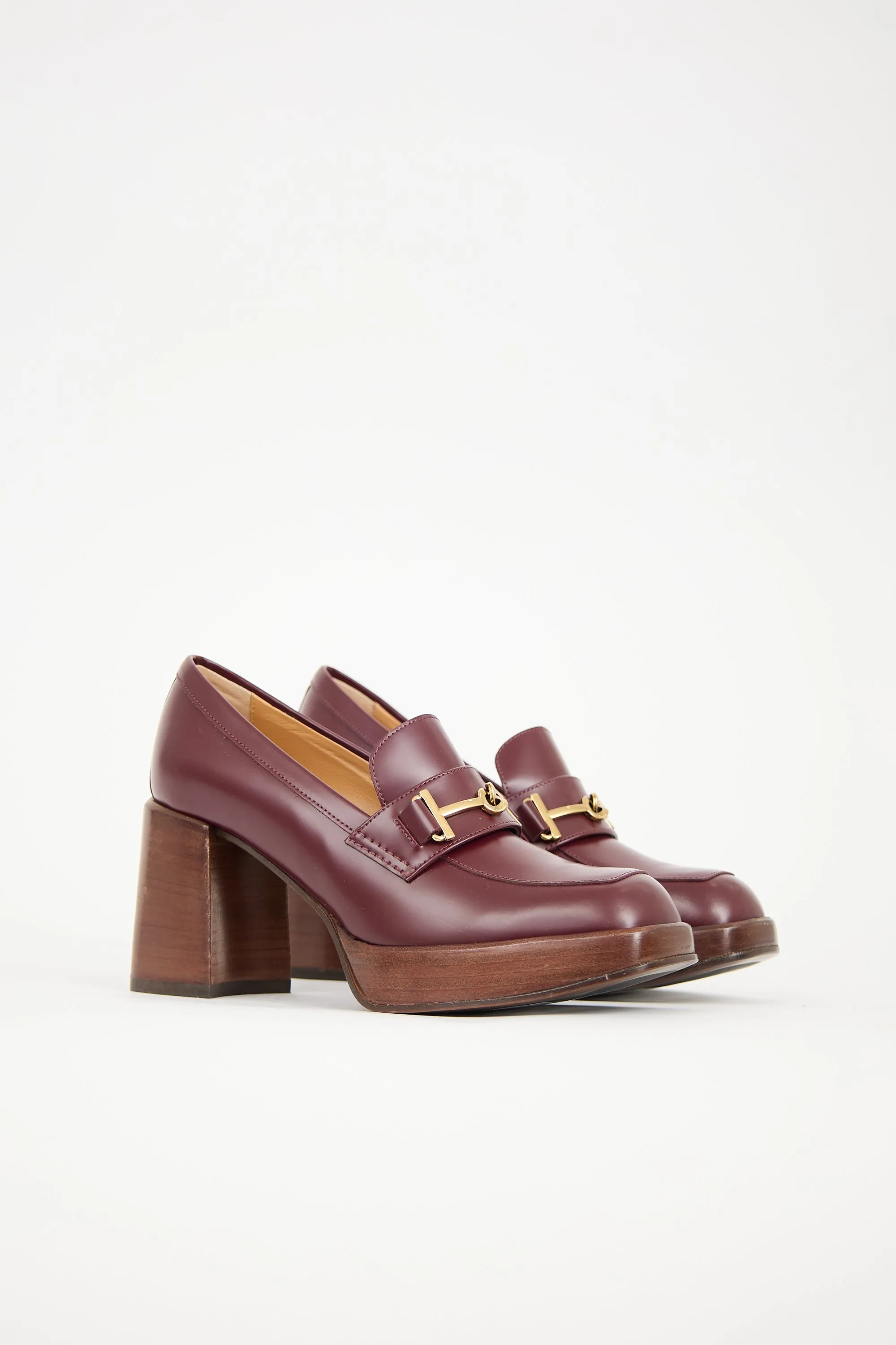 Leather Double T Heeled Loafer sold by VSP Consignment product image thumbnail 2