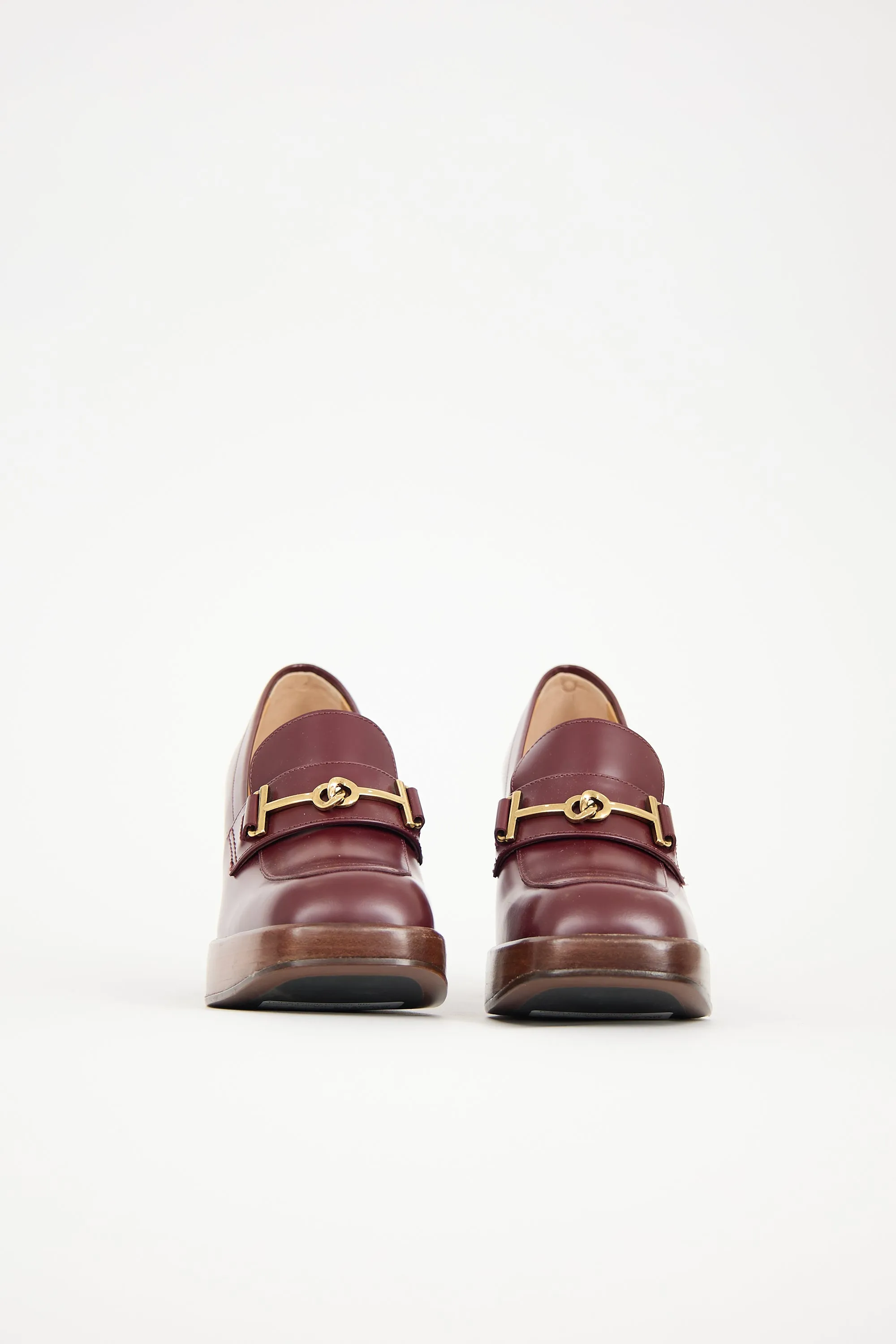 Leather Double T Heeled Loafer sold by VSP Consignment product image thumbnail 3