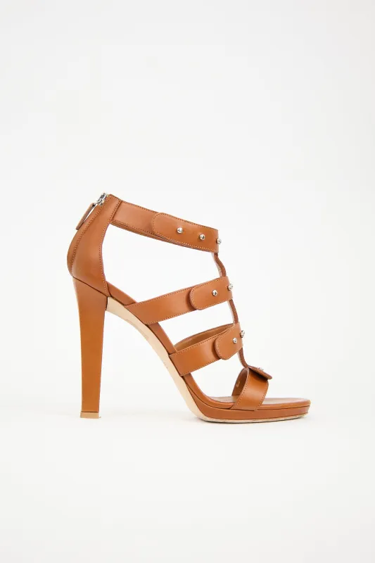 Leather Cage Sandal made by Gucci