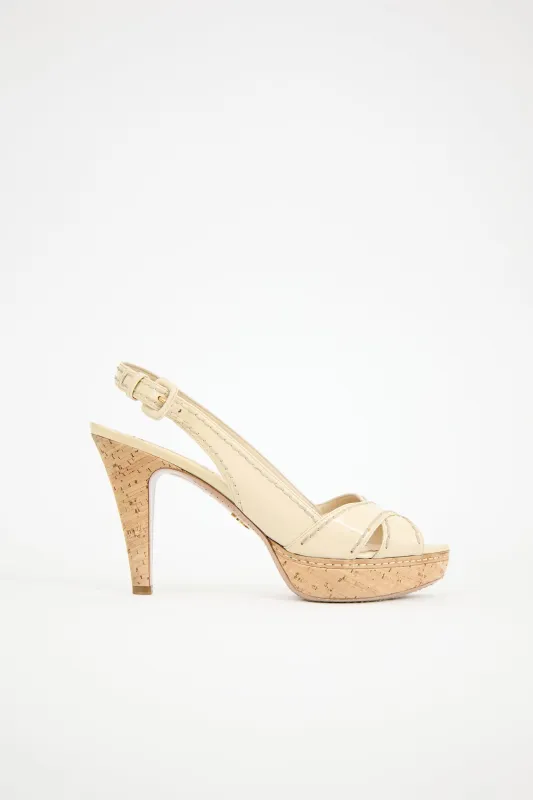 Patent & Cork Slingback Pump sold by VSP Consignment
